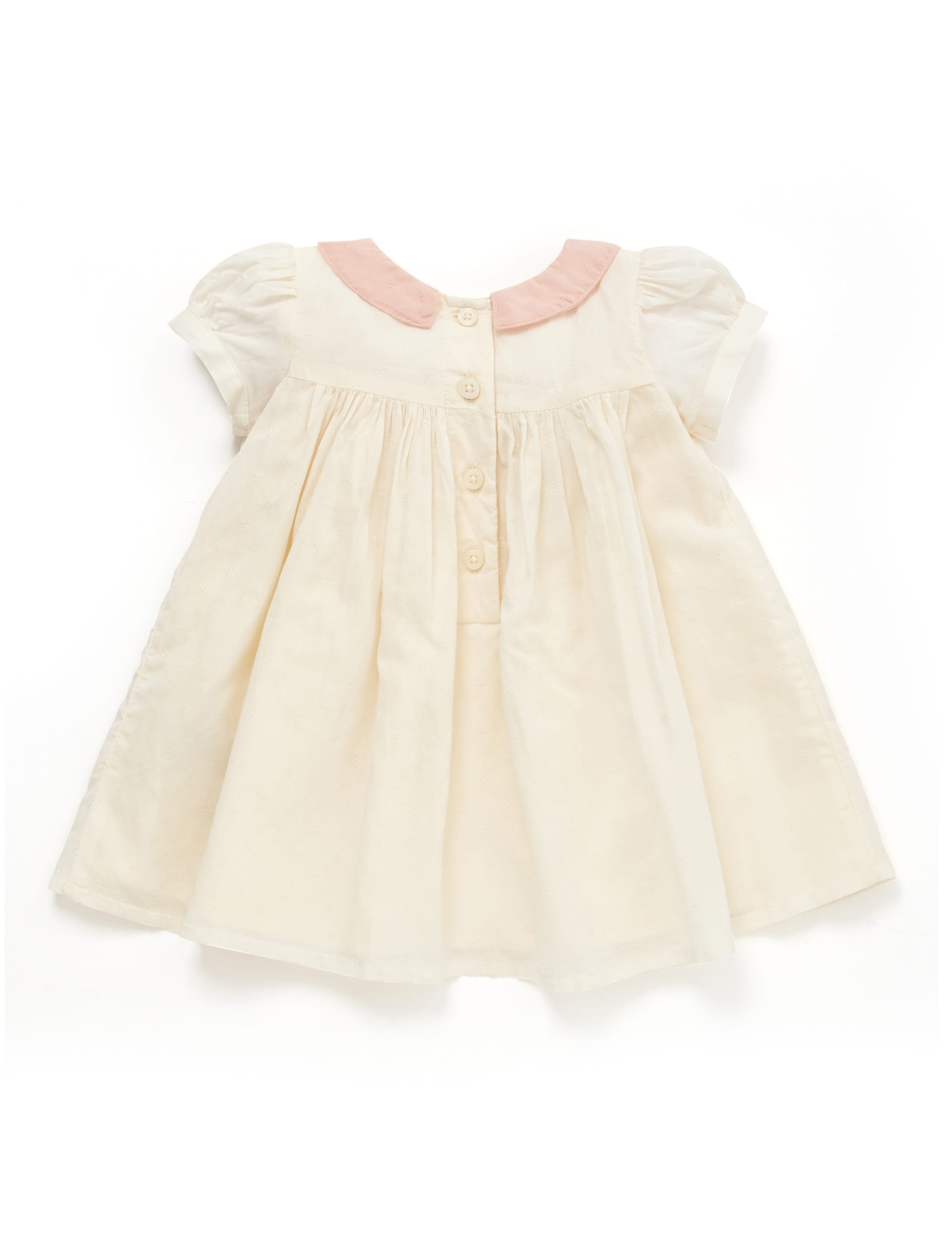 Cream Collar Woven Dress Image 2 of 3