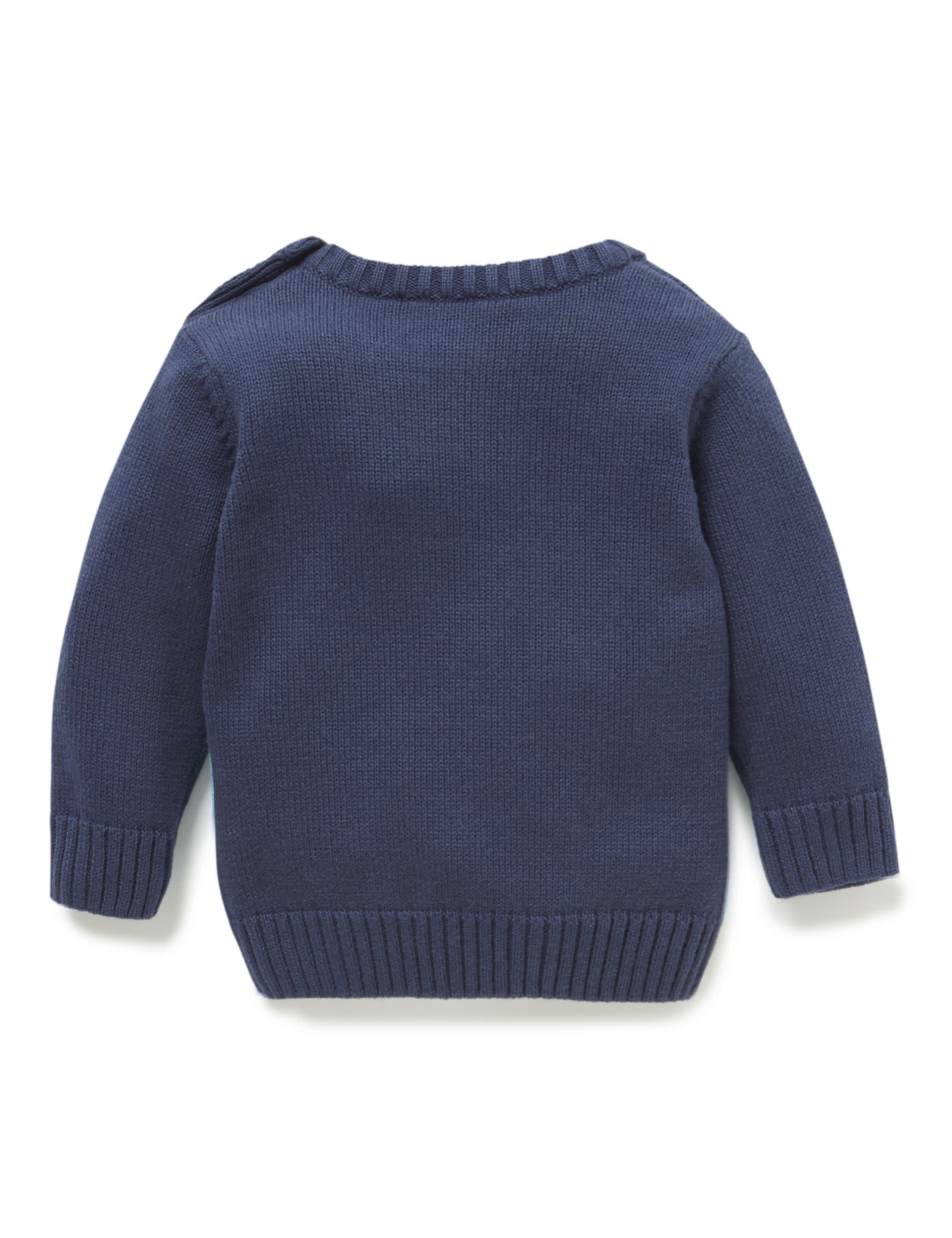Pure Cotton Whale Intarsia Jumper Image 1 of 2