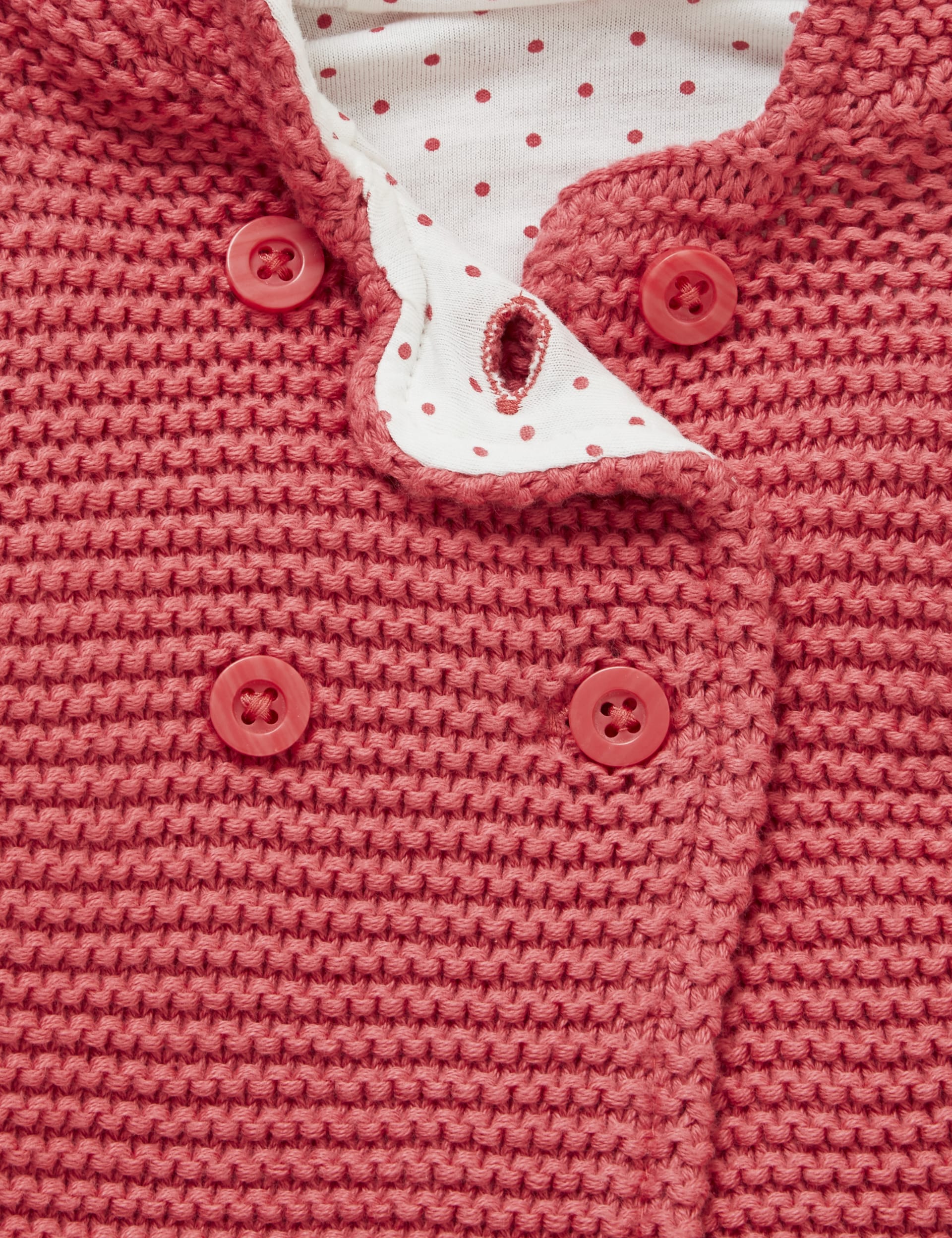 Pure Cotton Chunky Knit Hooded Cardigan Image 2 of 3