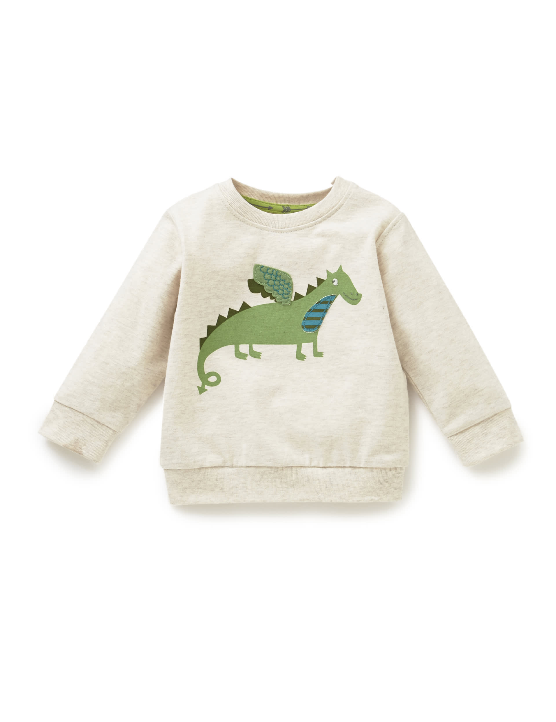 2 Piece Pure Cotton Dragon Print Top & Joggers Outfit Image 2 of 5
