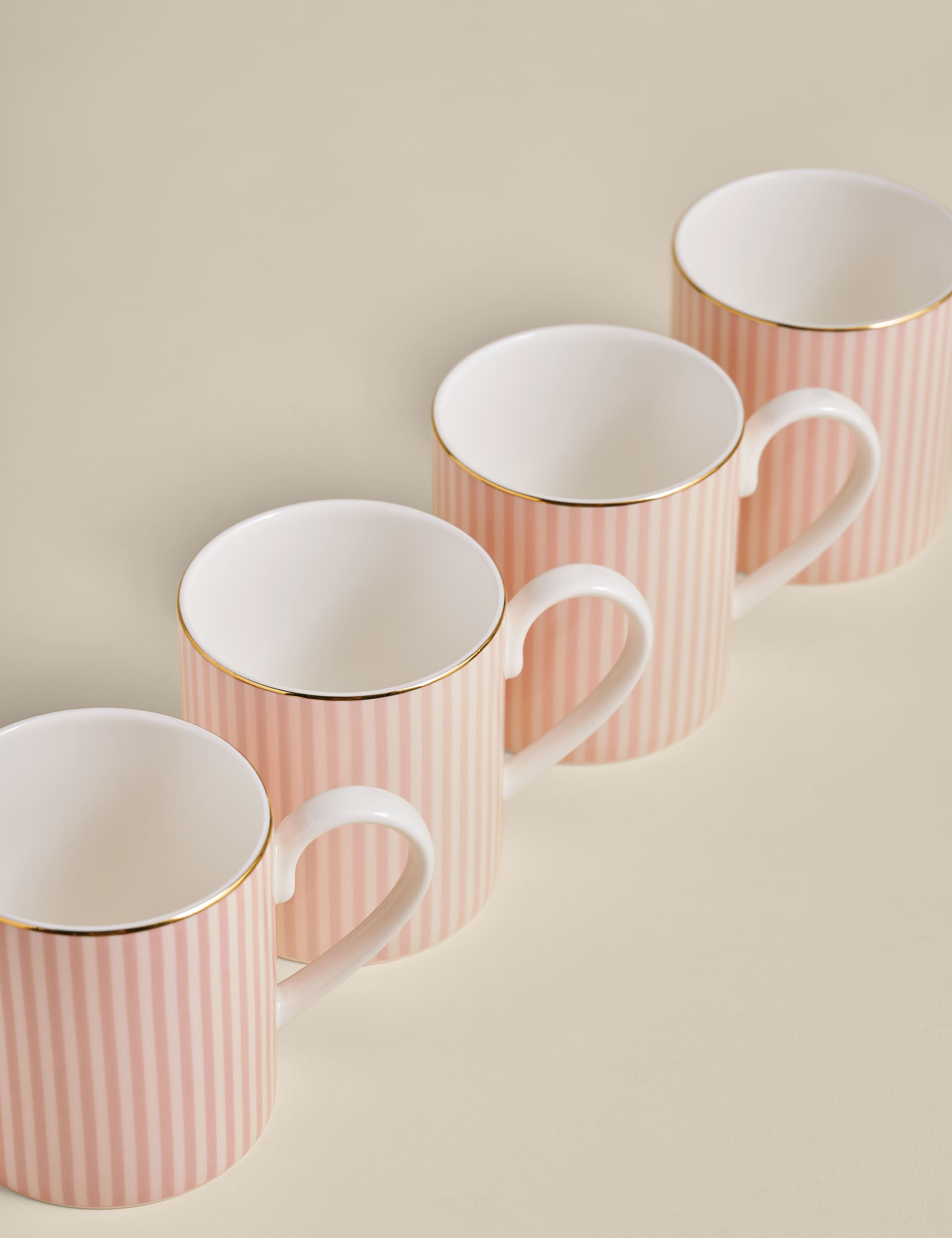 Set of 4 Hampton Stripe Mugs | M&S | M&S
