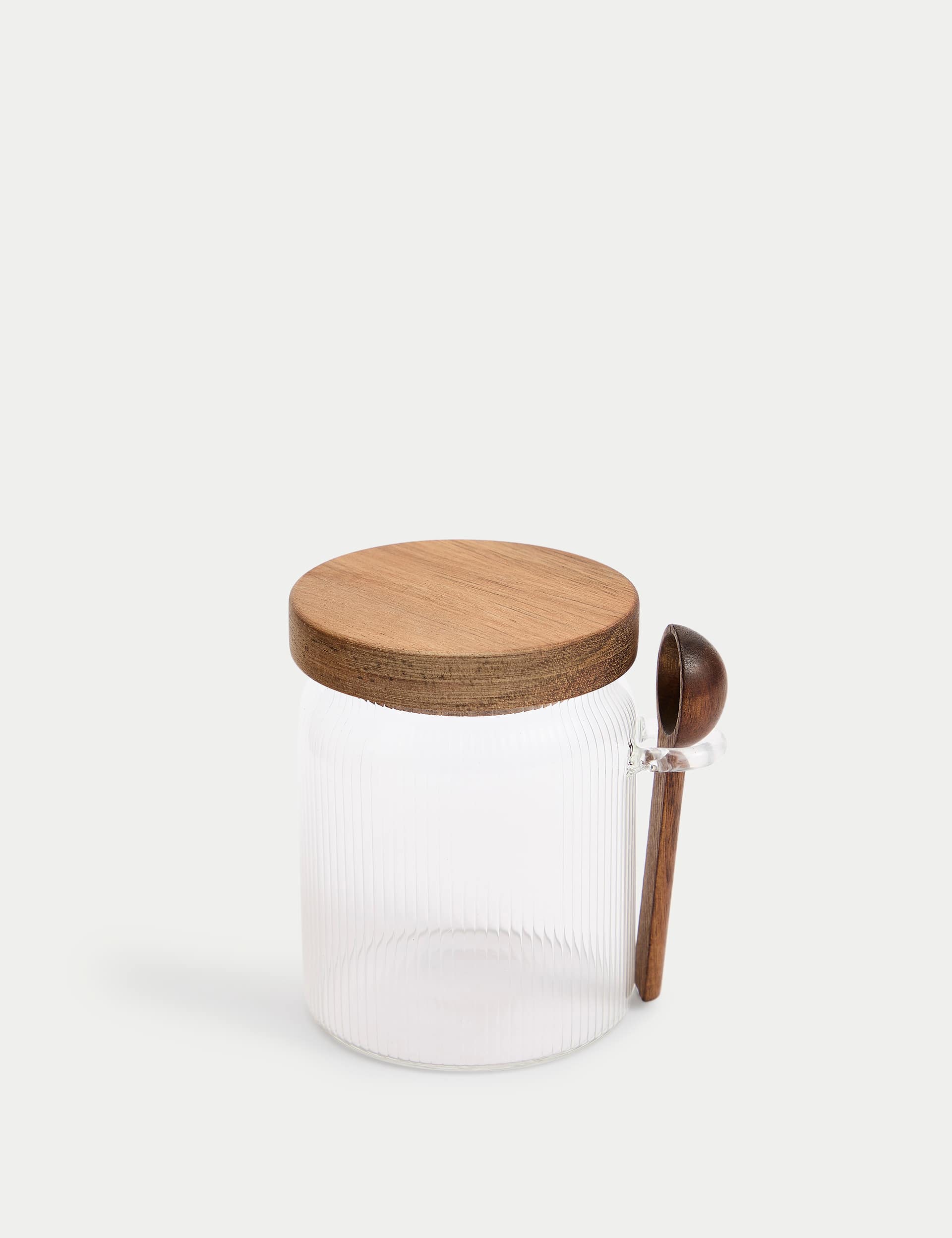 Ribbed Glass Sugar Pot | M&S IE