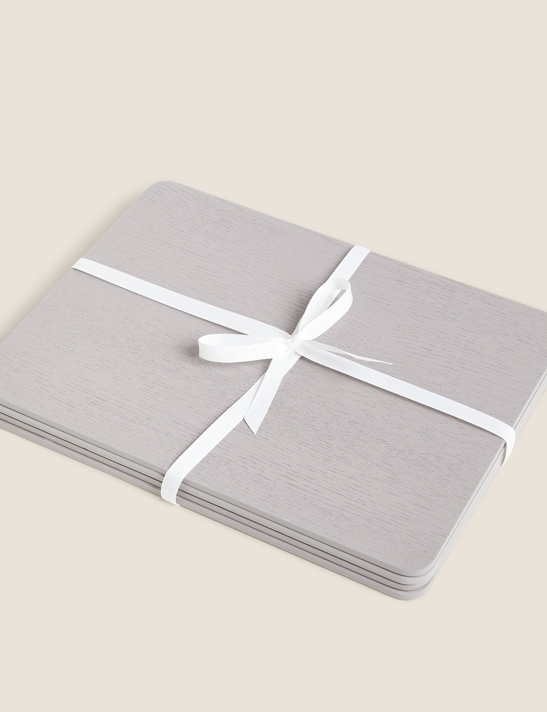 Set of 4 Grey Wooden Placemats