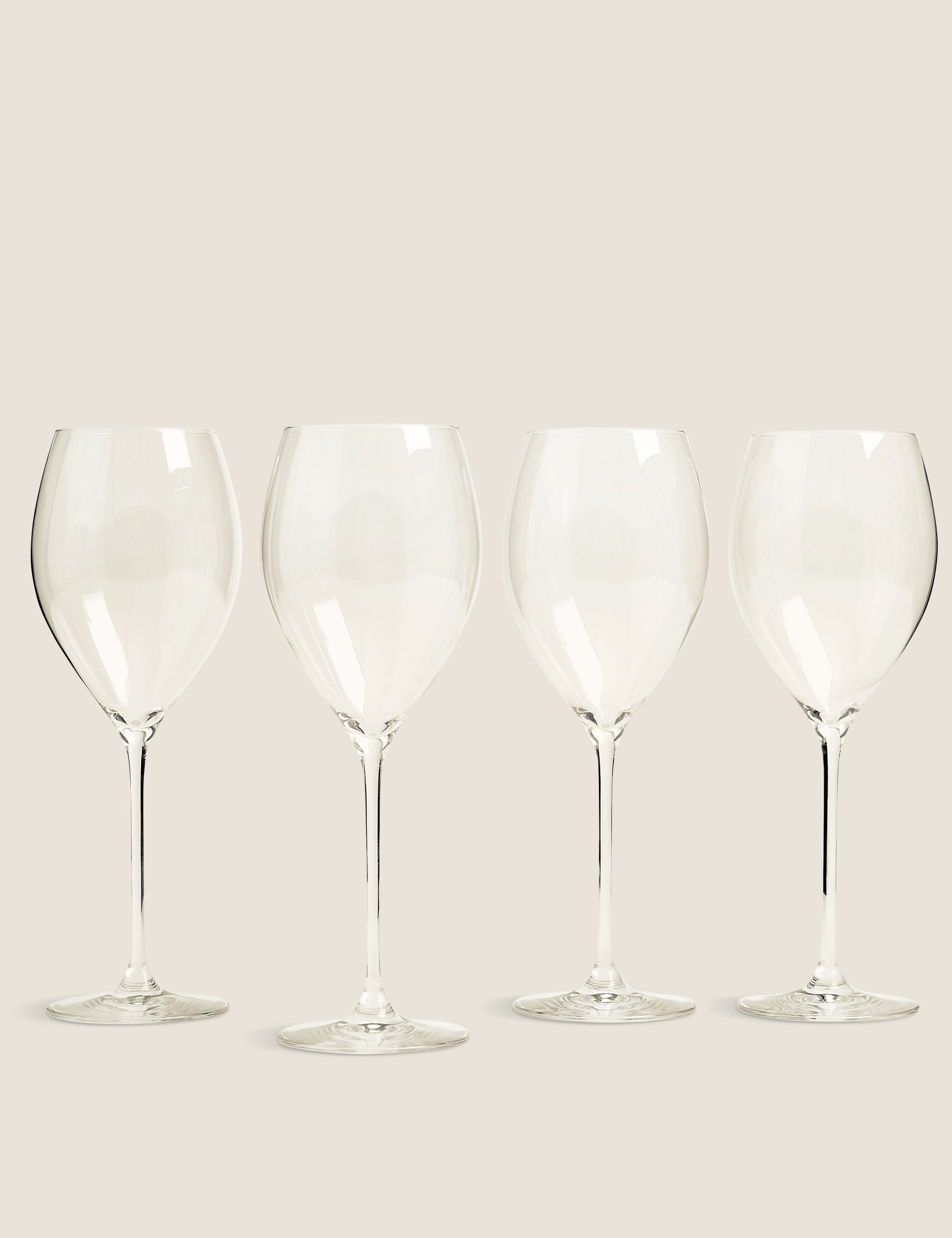 Set of 4 Large White Wine Glasses