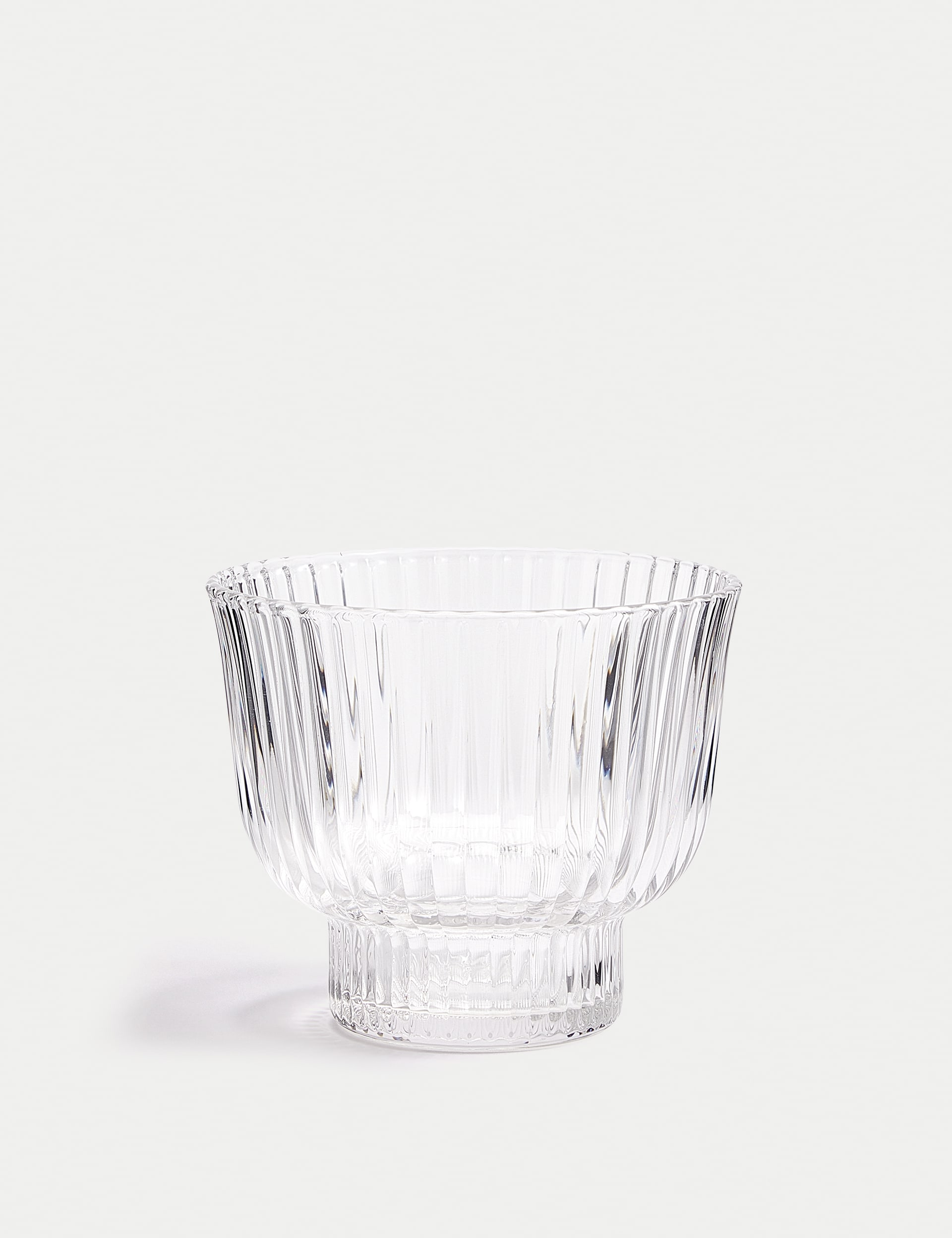 Ribbed Glass Dessert Bowl