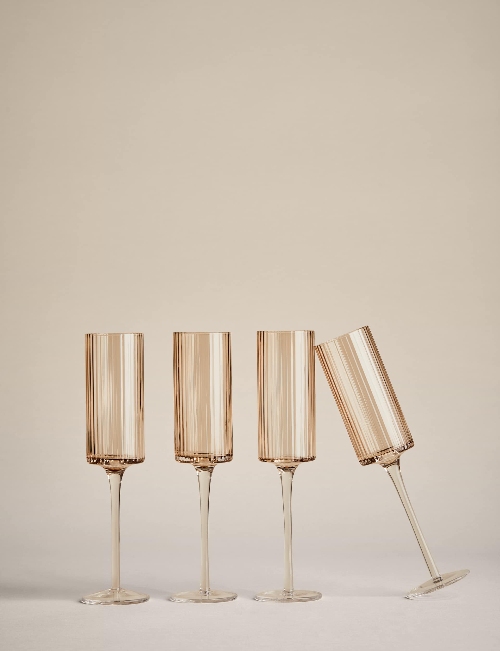 Set of 4 Handmade Celine Champagne Flutes M&S Collection M&S