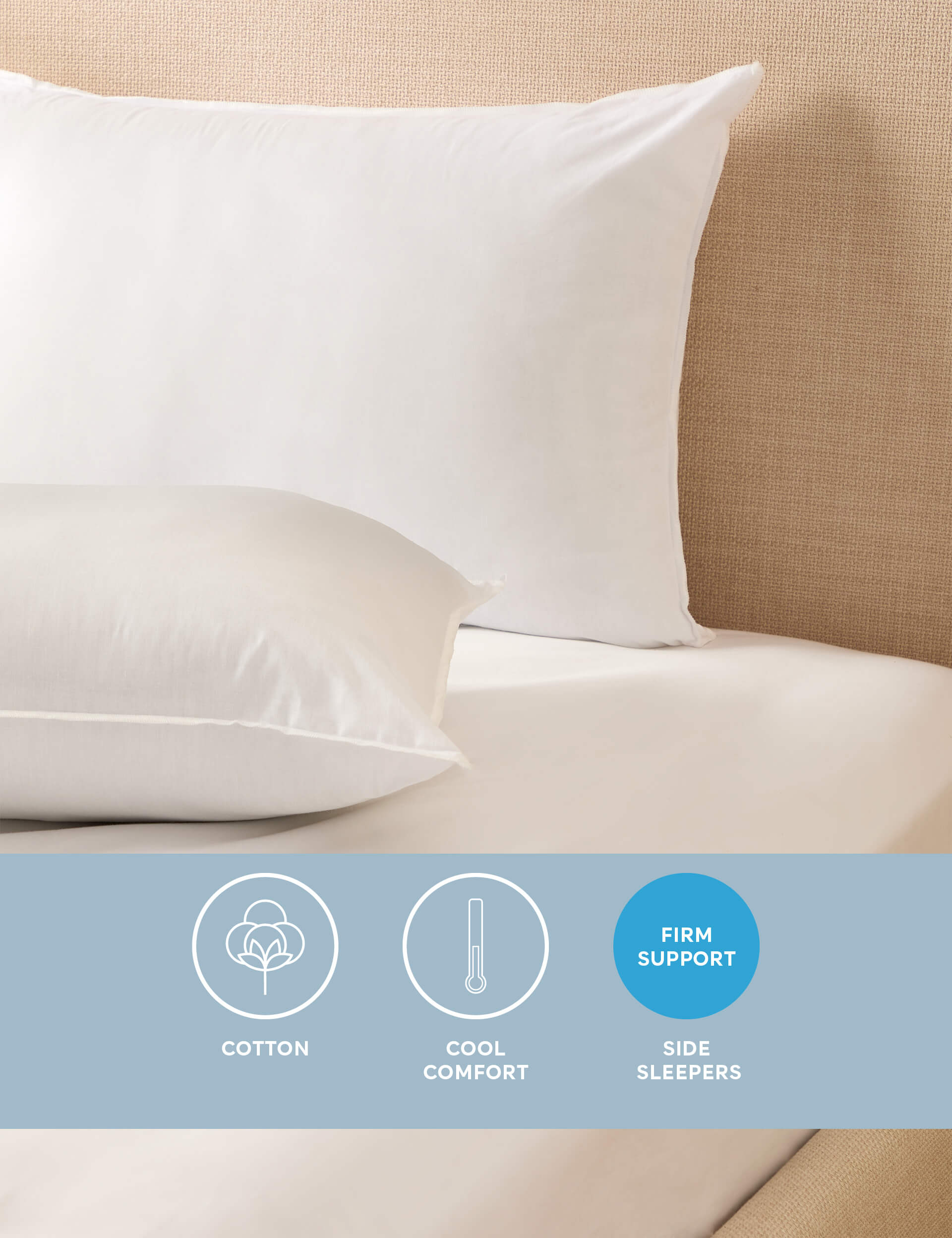 2pk Comfortably Cool Firm Pillows