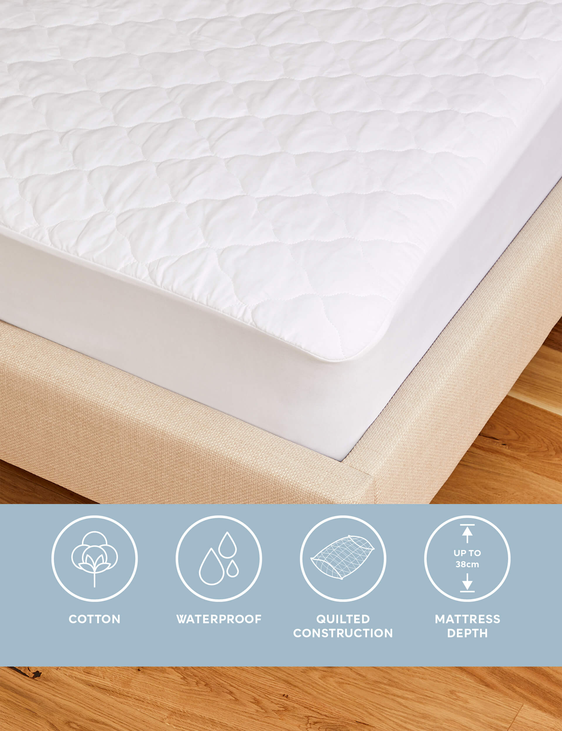 Quilted Waterproof Extra Deep Mattress Protector