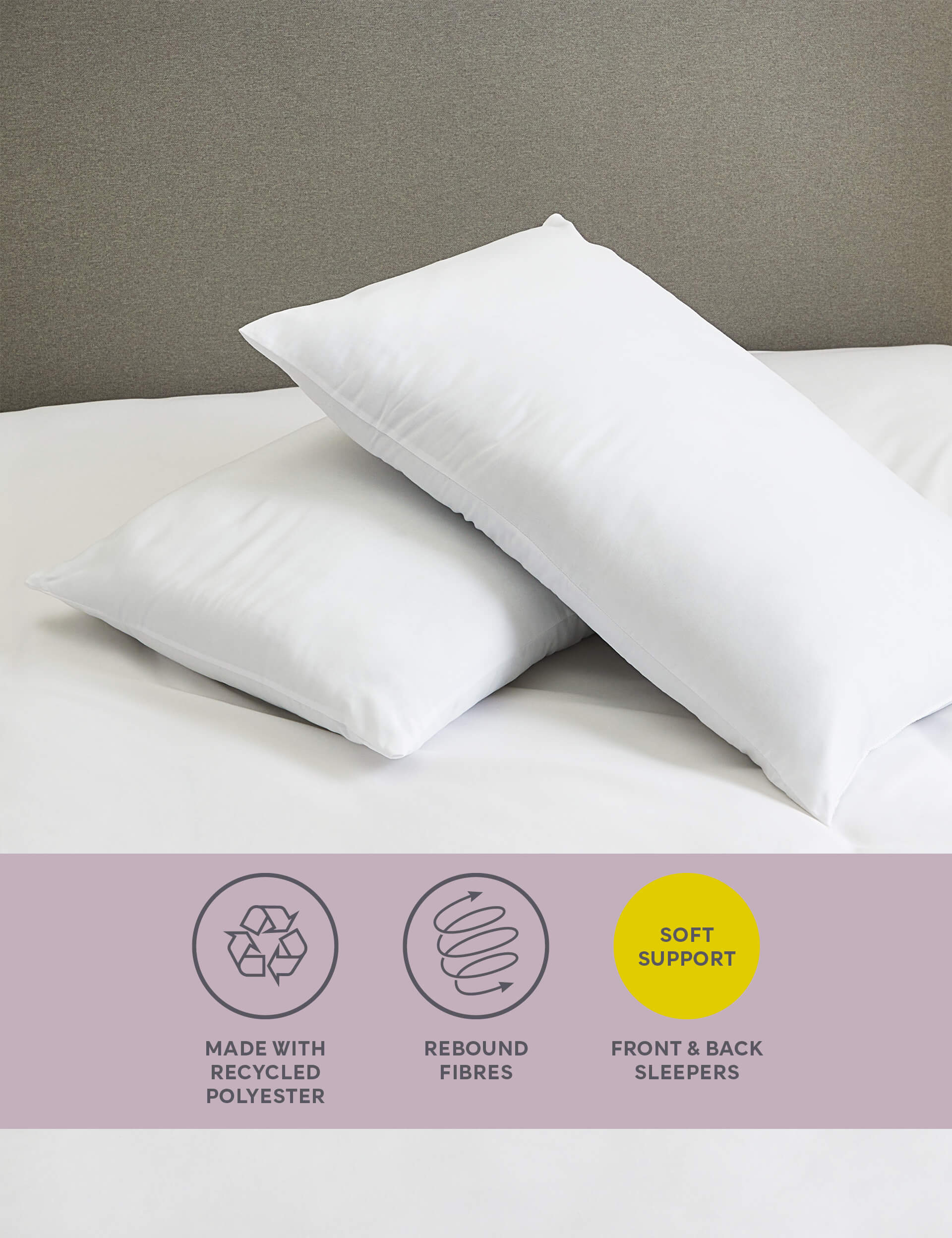 2pk Simply Soft Medium Pillows