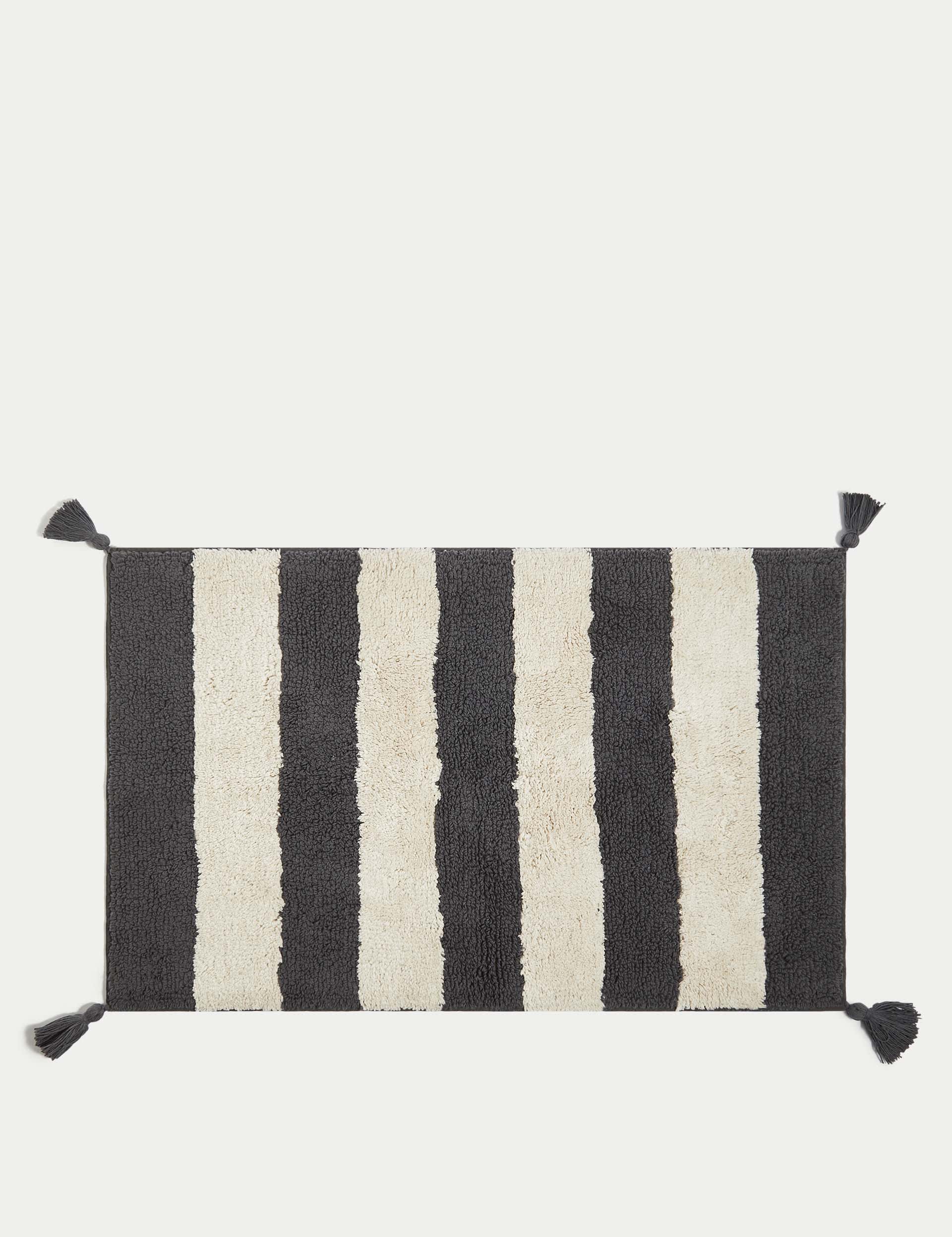 Pure Cotton Striped Bath Mat