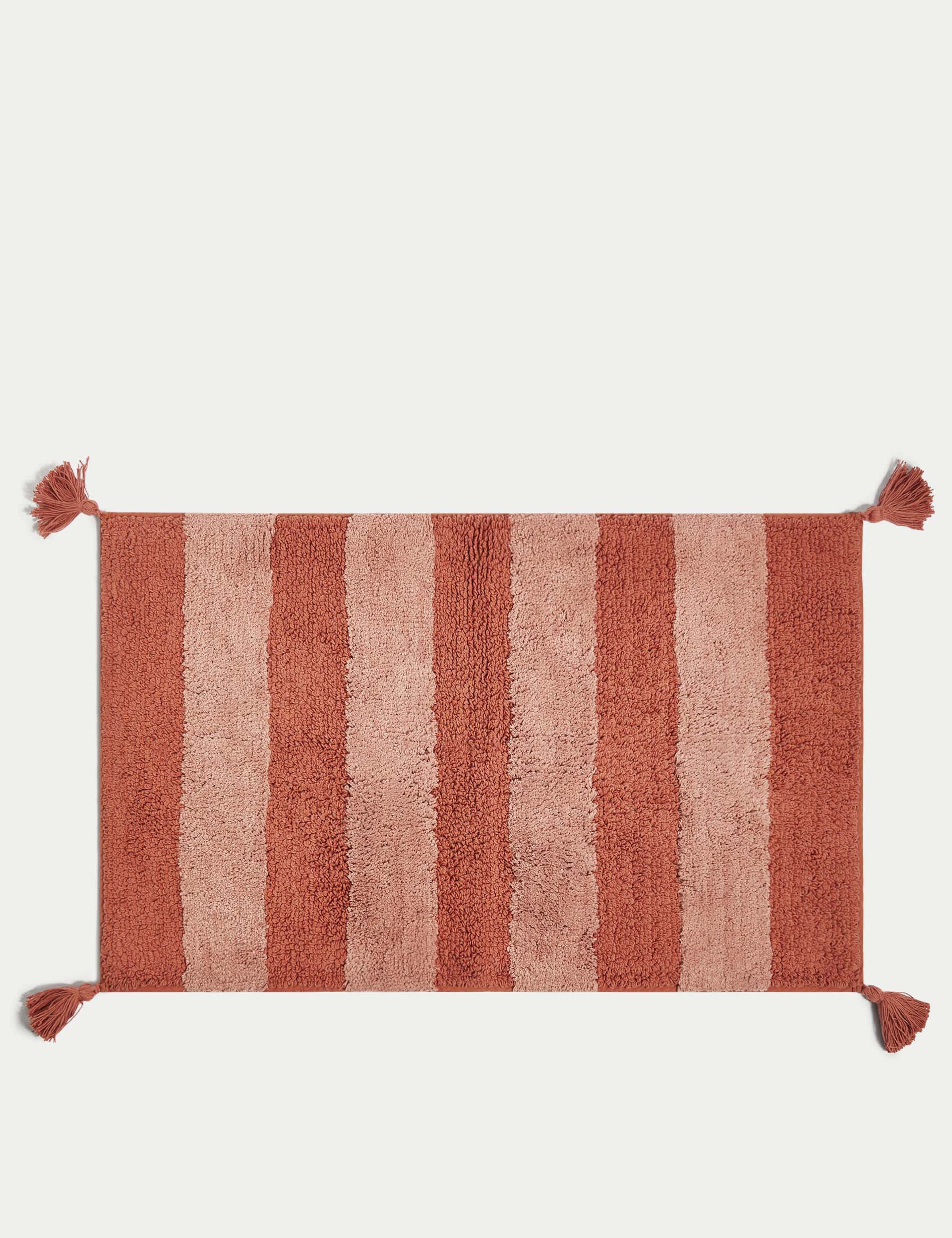 Pure Cotton Striped Bath Mat