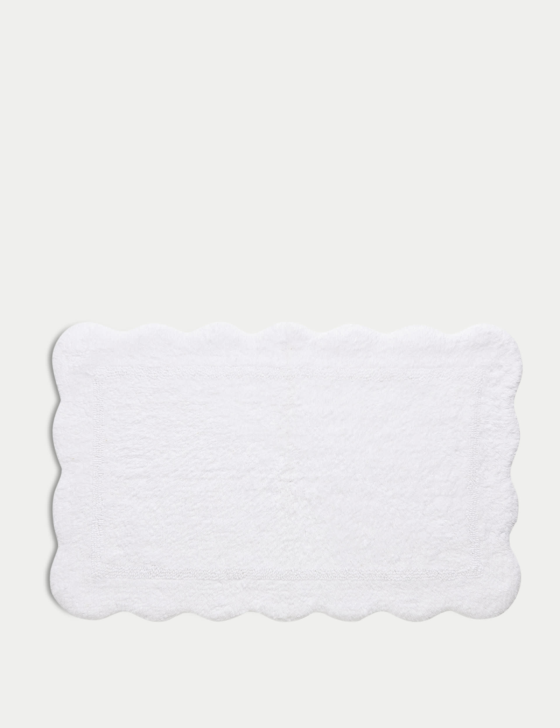 Pure Cotton Scalloped Bath Mat