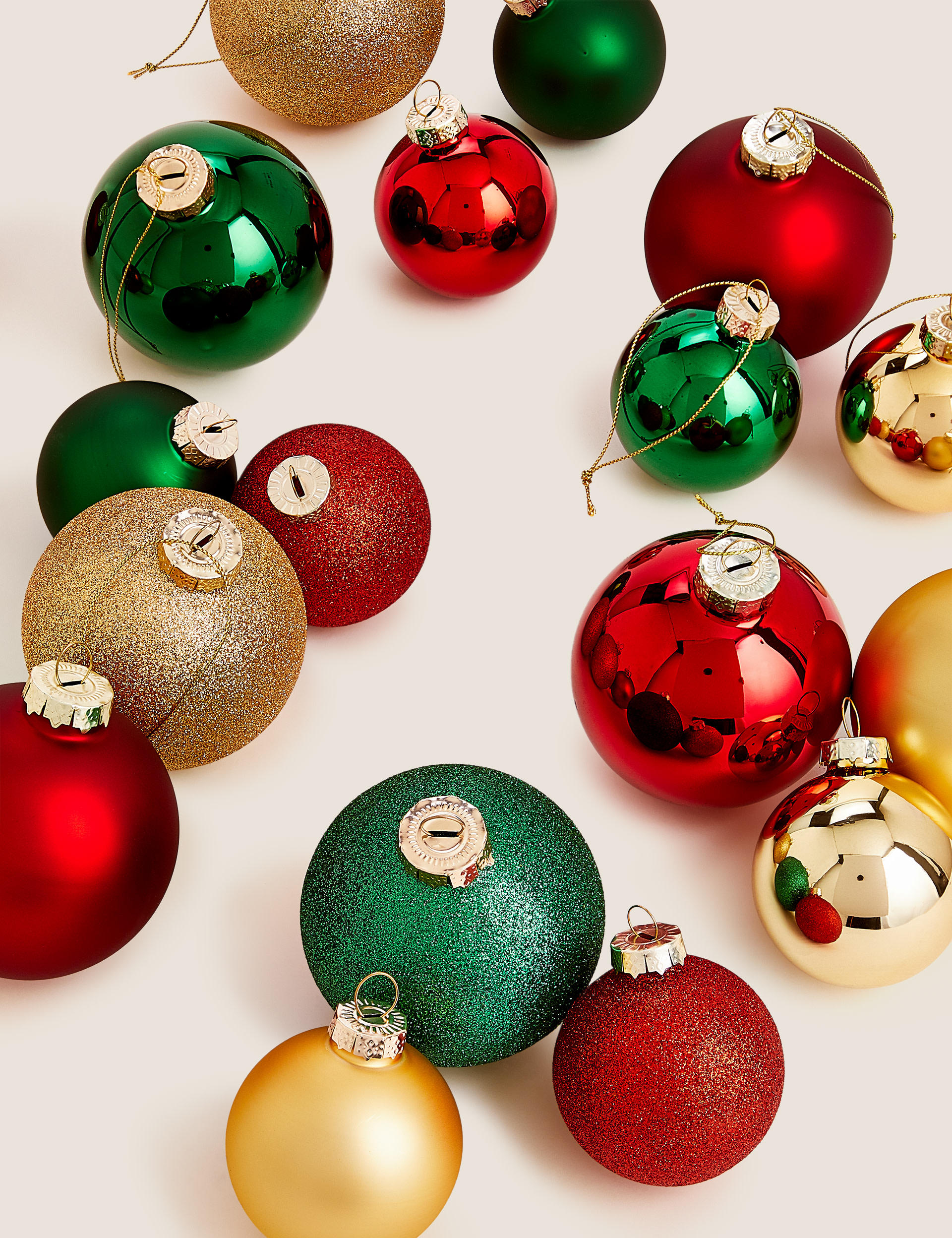 Set of 48 Glass Christmas Baubles | M&S