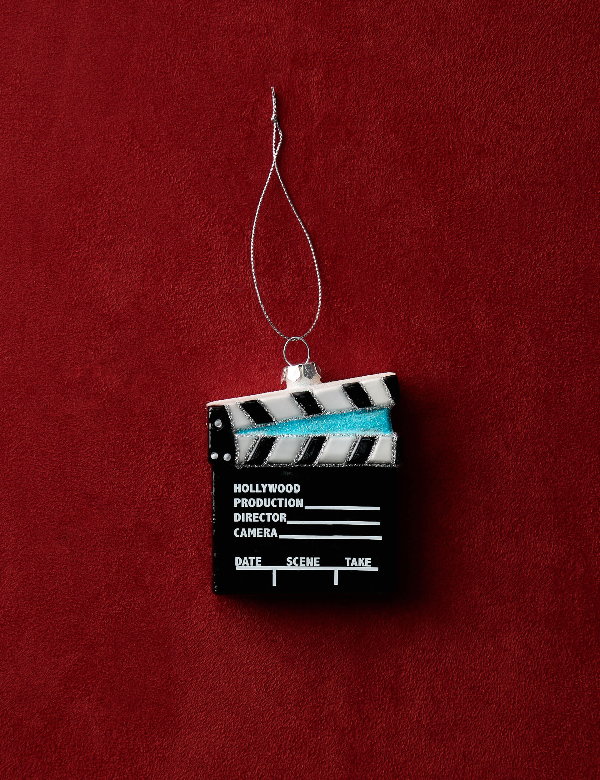 Glass Hanging Movie Clapperboard Decoration | M&S | M&S