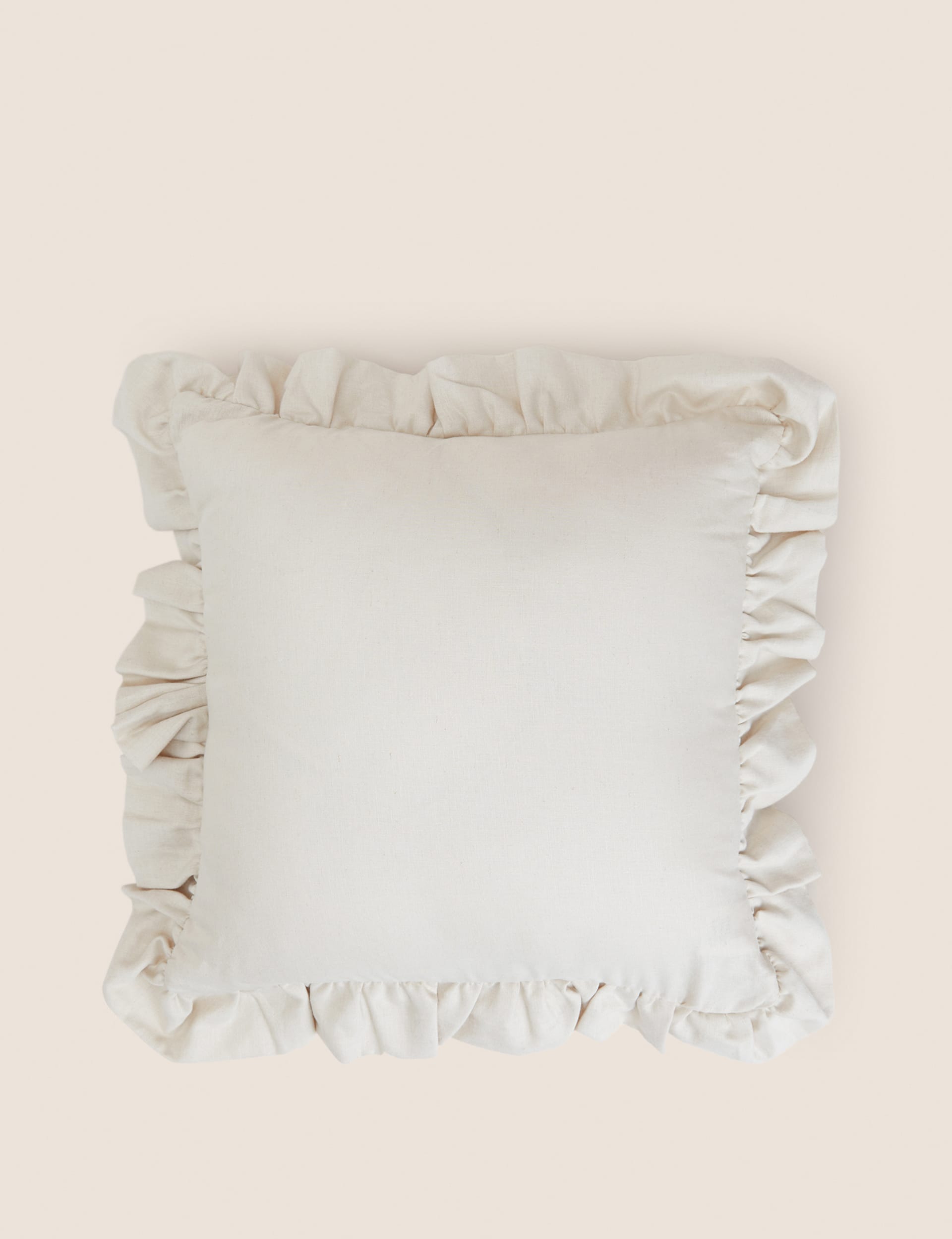 Cotton with Linen Frilled Cushion