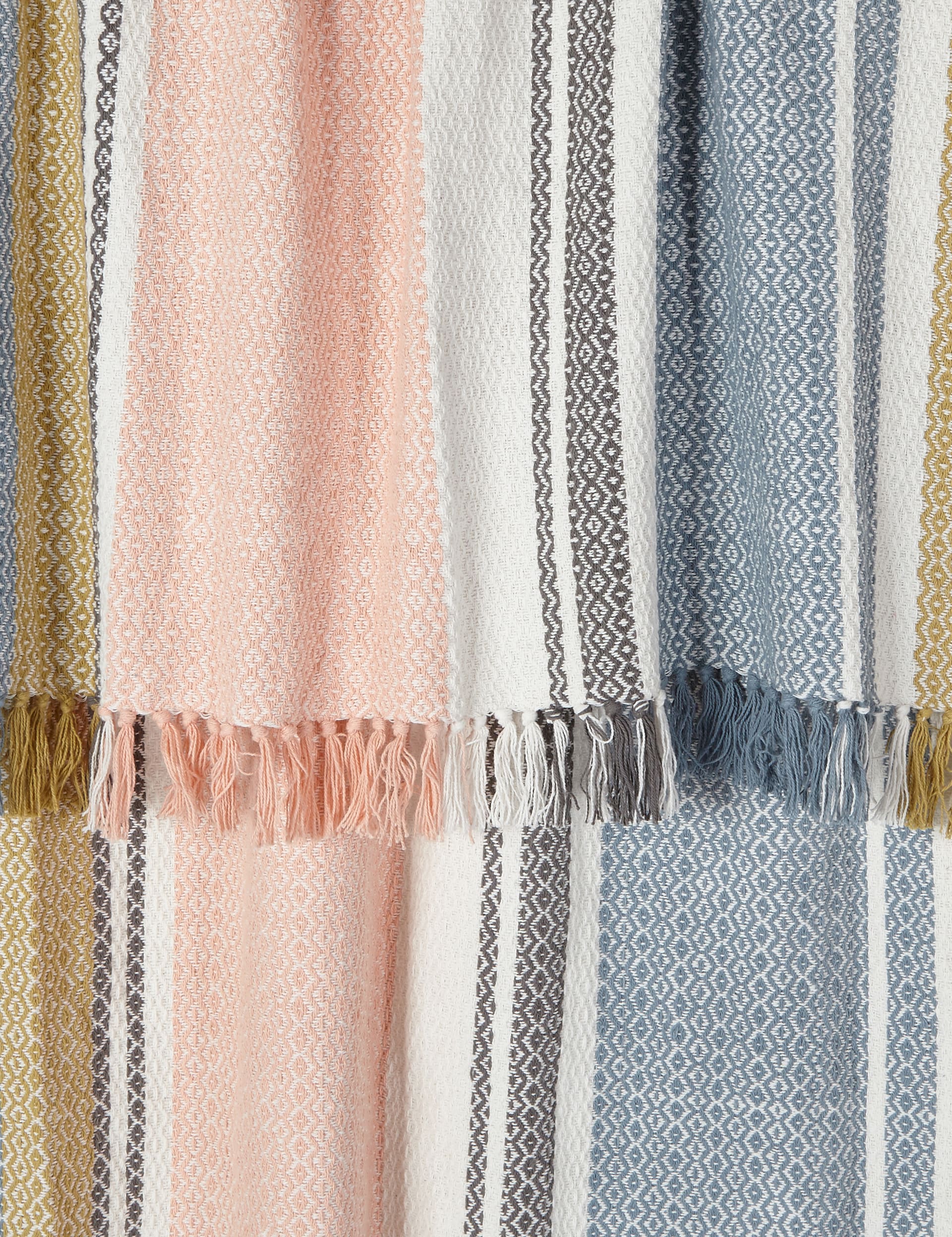 Diamond Woven Multi- Coloured Throw Image 2 of 4