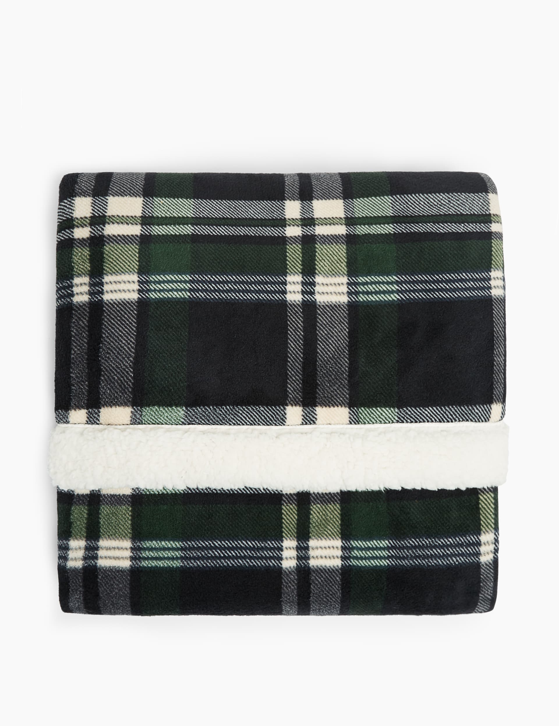Fleece Checked Throw M&S