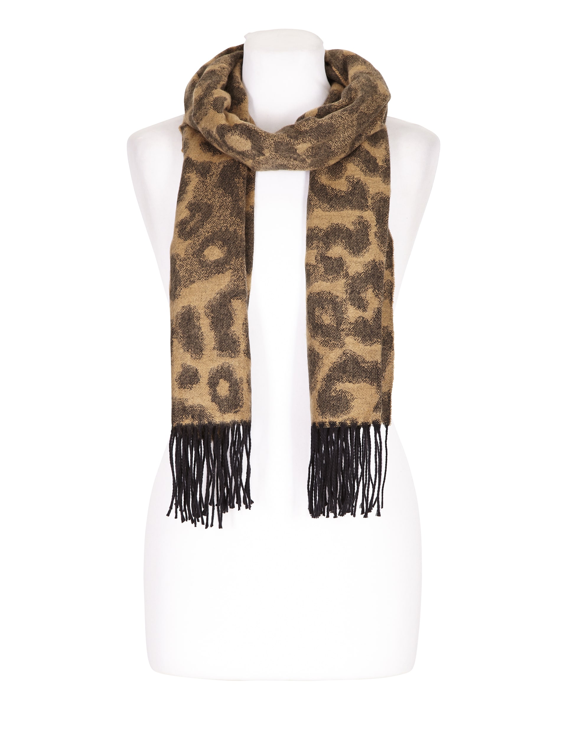 Animal Print Tassel Trim Scarf Image 2 of 3
