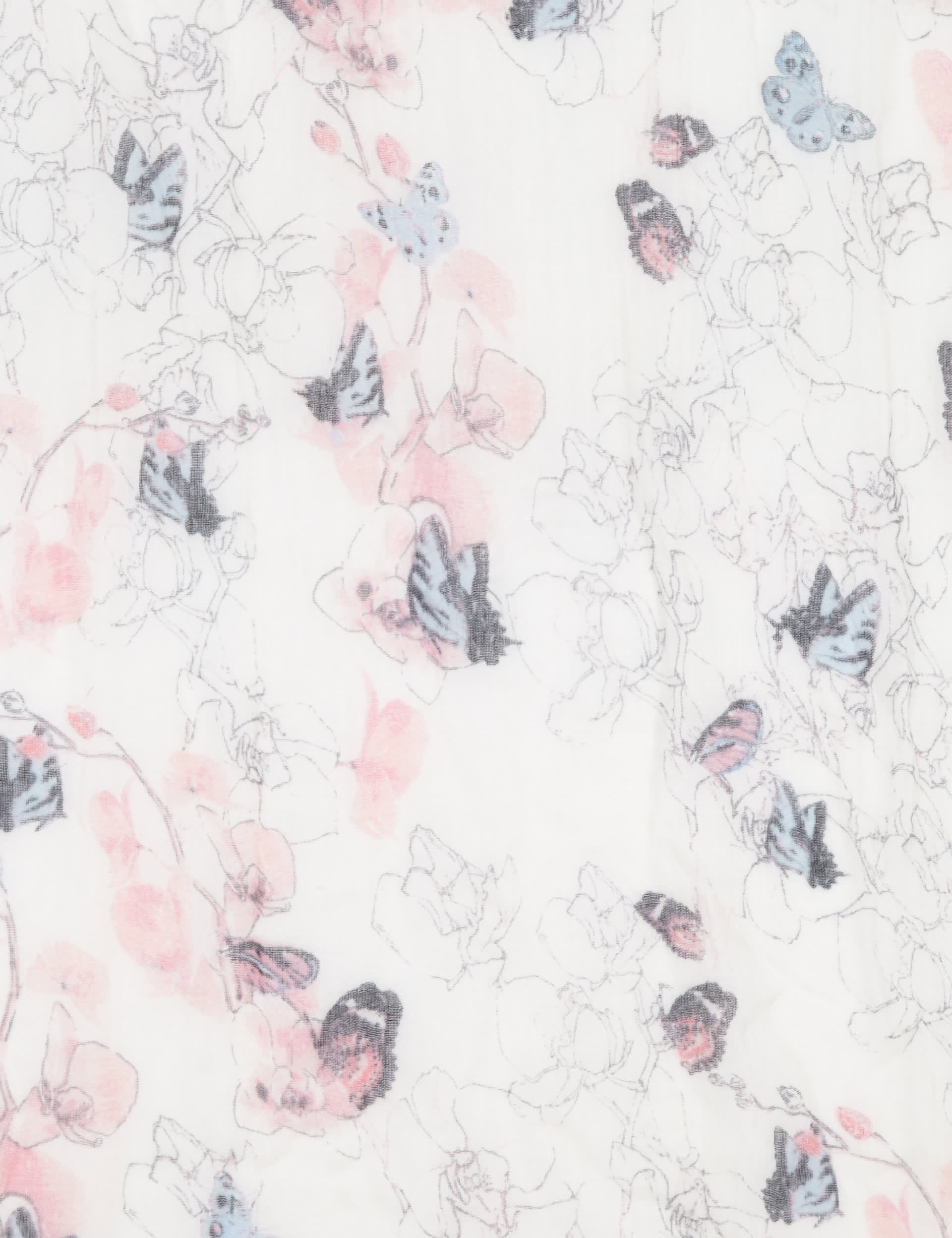 Lightweight Modal Blend Butterfly Sketch Print Scarf Image 2 of 3