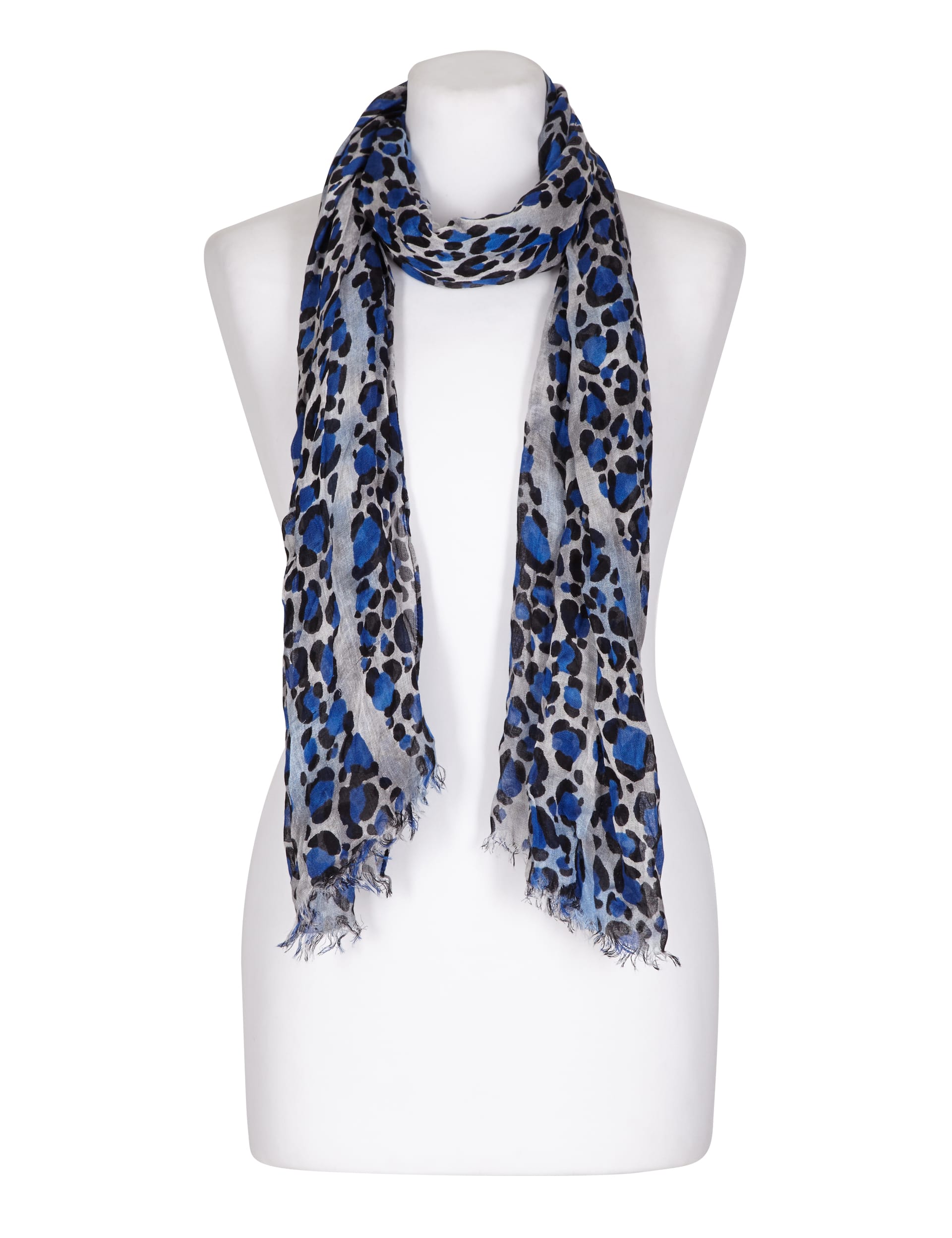 Modal Blend Lightweight Zigzag Leopard Print Scarf Image 2 of 3