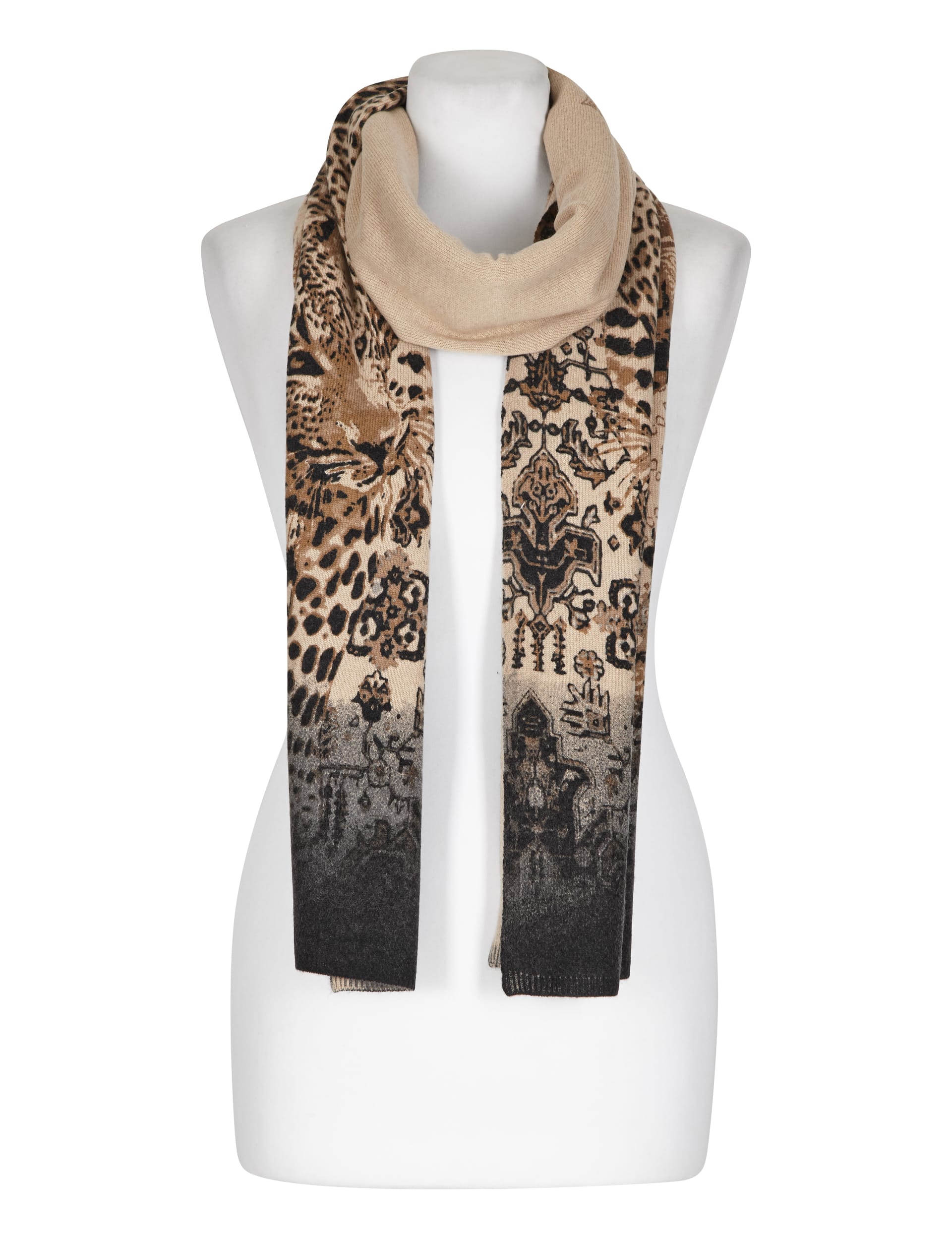 Pure Cashmere Leopard Print Scarf Image 2 of 3