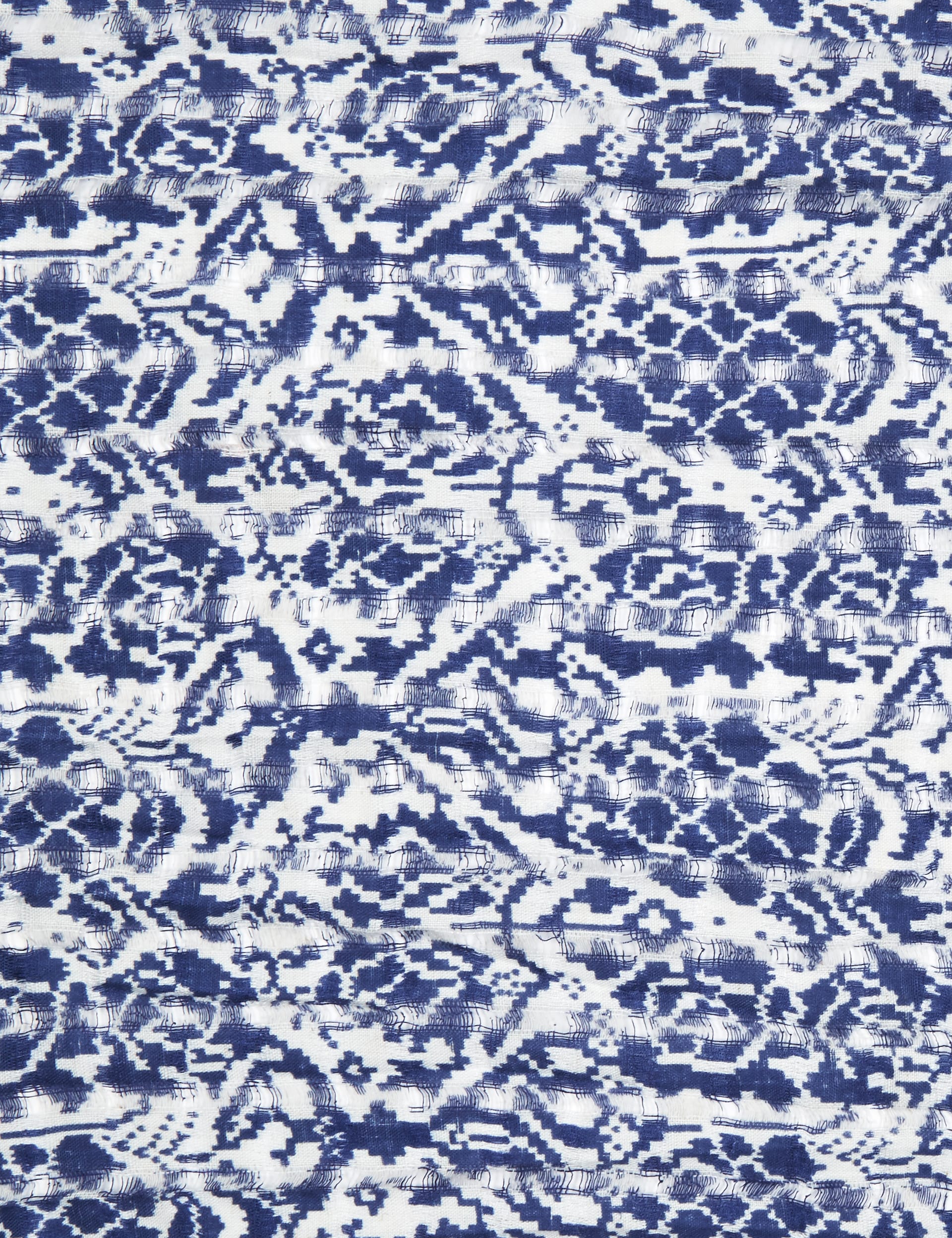 Tile Print Lace Scarf with Linen Image 2 of 3