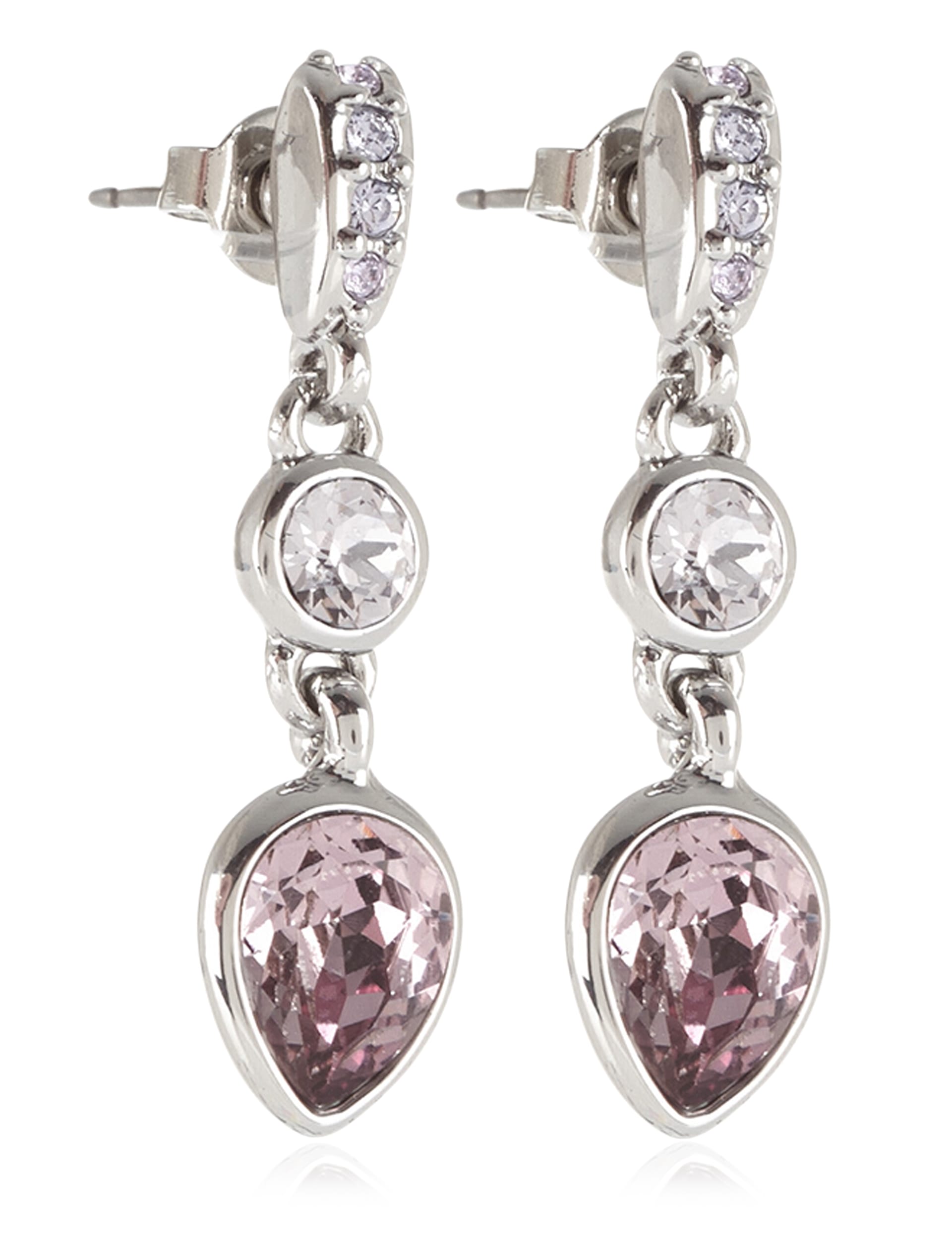 Pear & Round Diamanté Drop Earrings MADE WITH SWAROVSKI® ELEMENTS Image 1 of 1