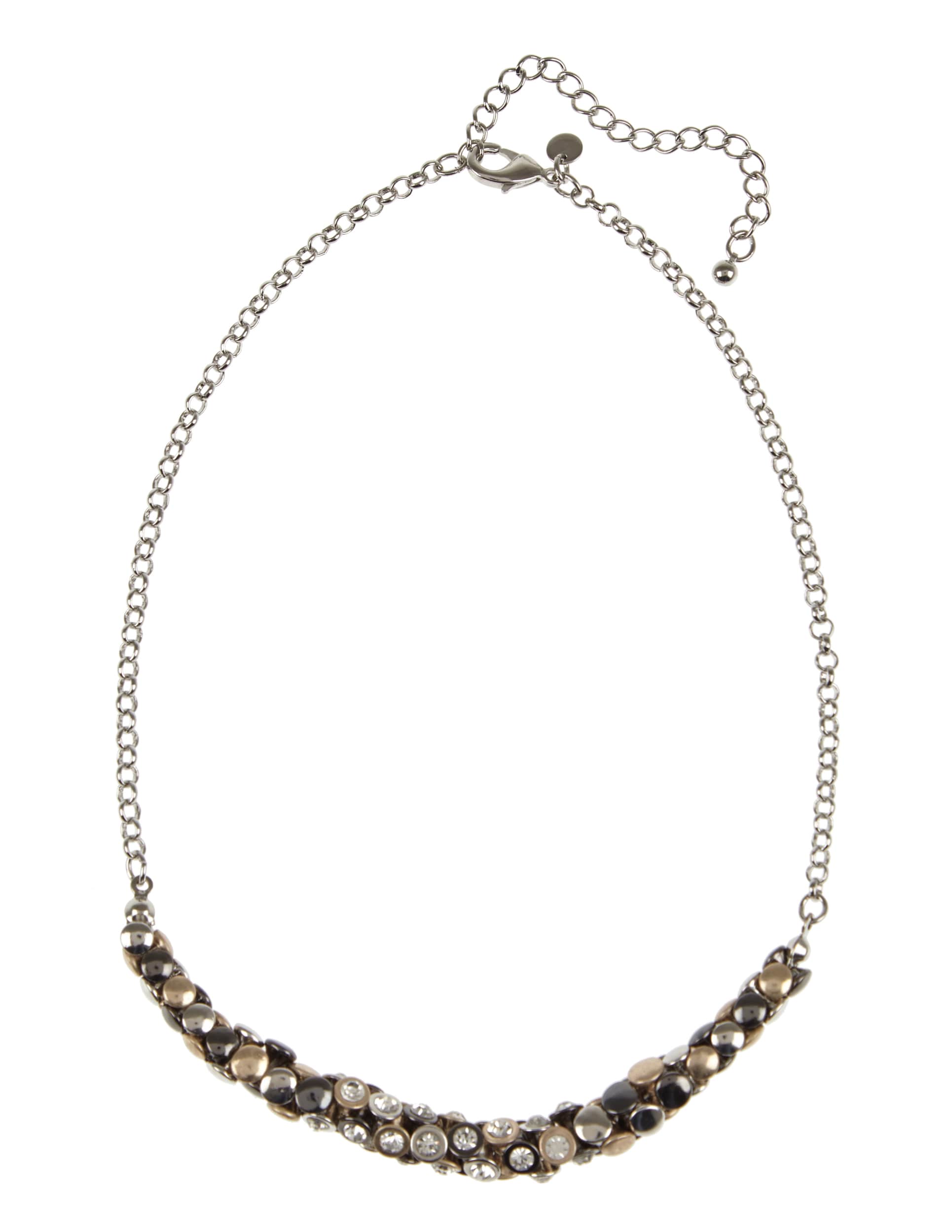 Diamanté & Drum Slim Bar Necklace Image 1 of 1
