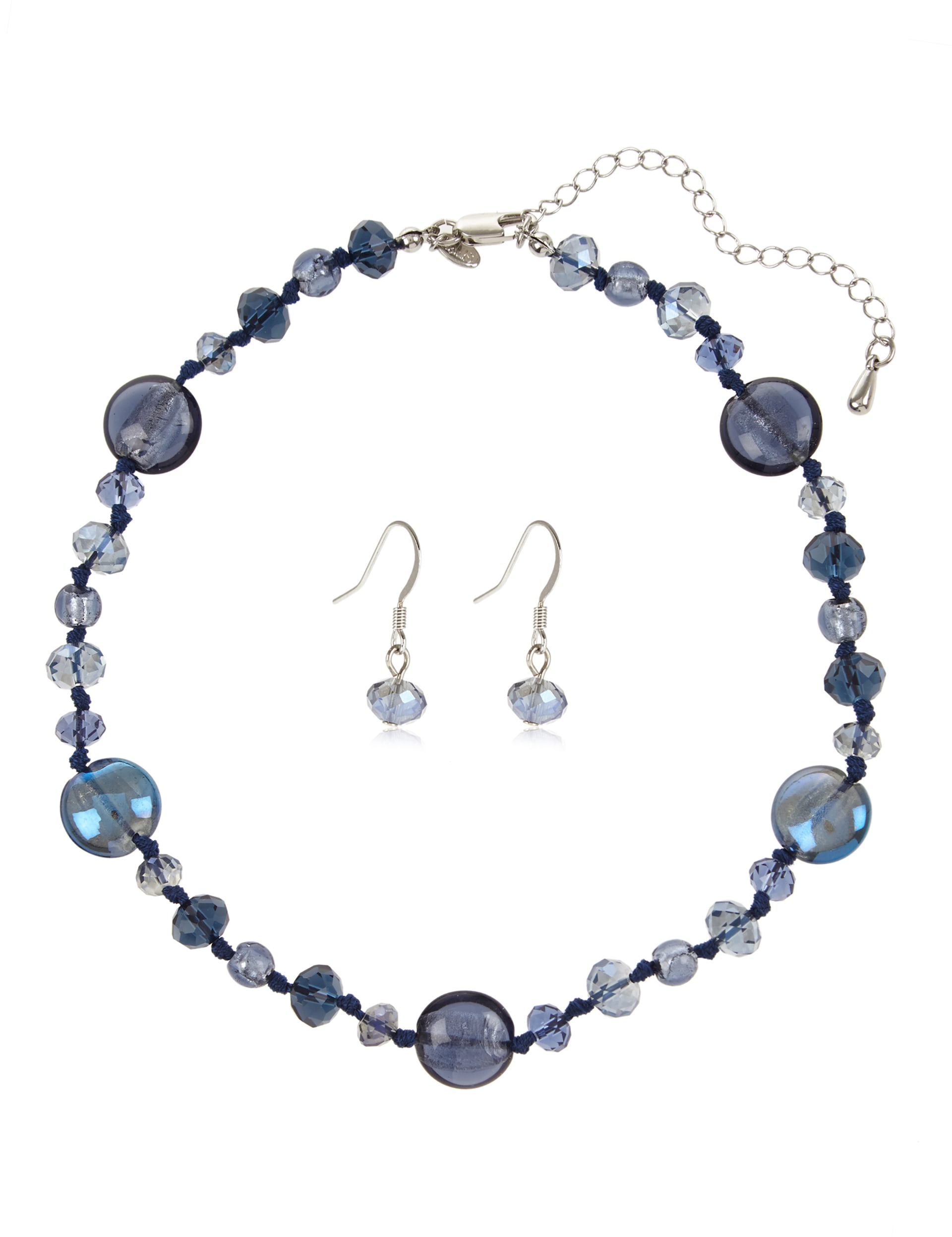 Multi-Faceted Bead Necklace & Earrings Set Image 1 of 1