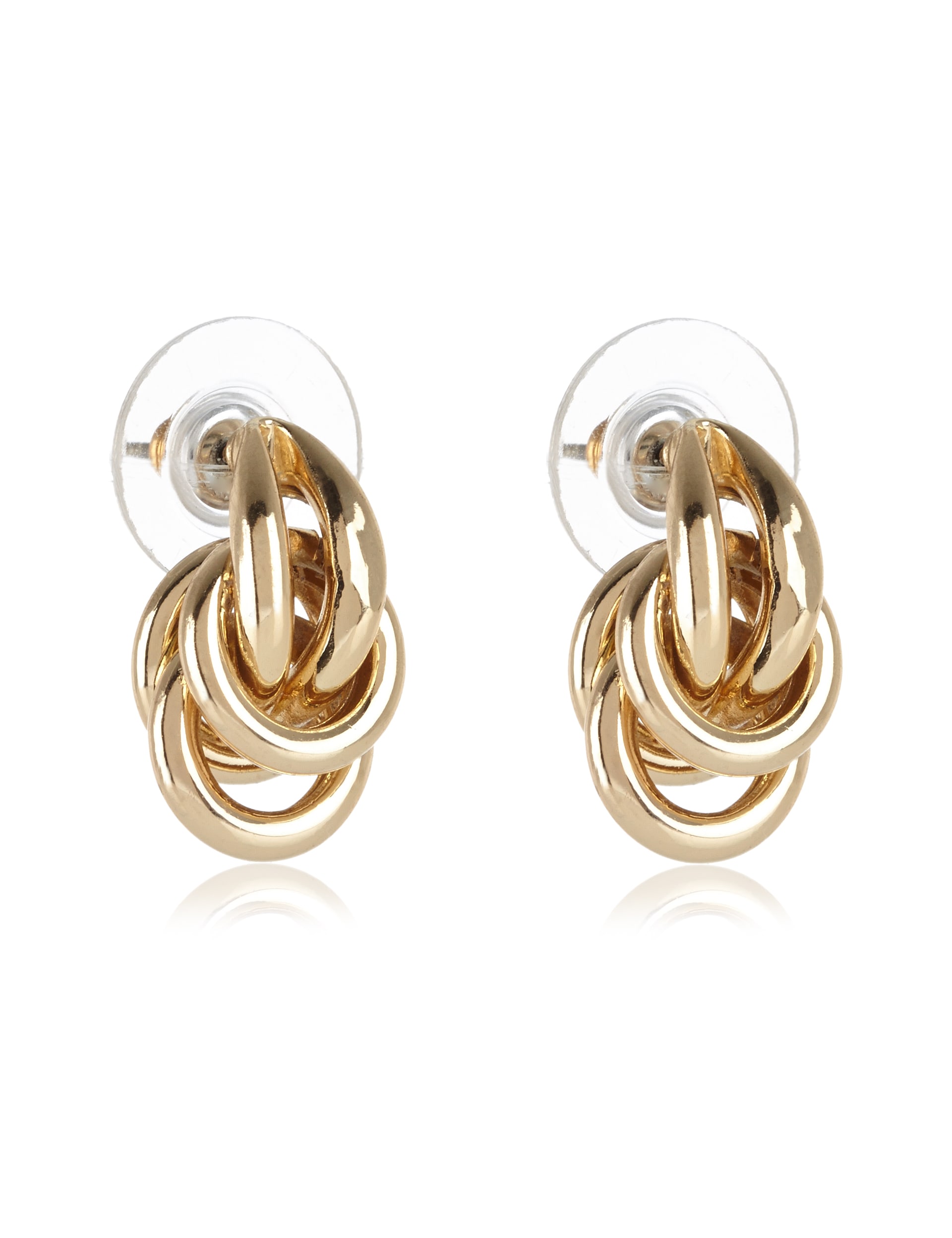Gold Plated Large Knot Stud Earrings Image 1 of 2