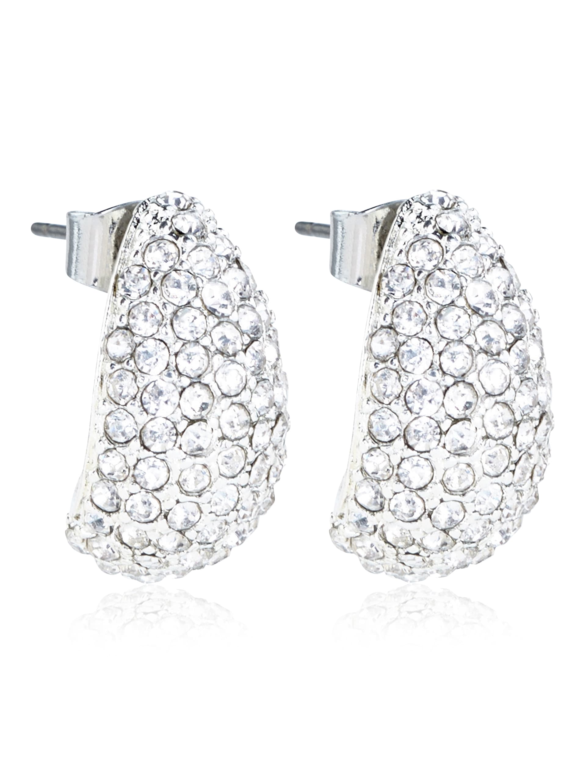 Silver Plated Sparkle Tear Drop Earrings Image 1 of 1