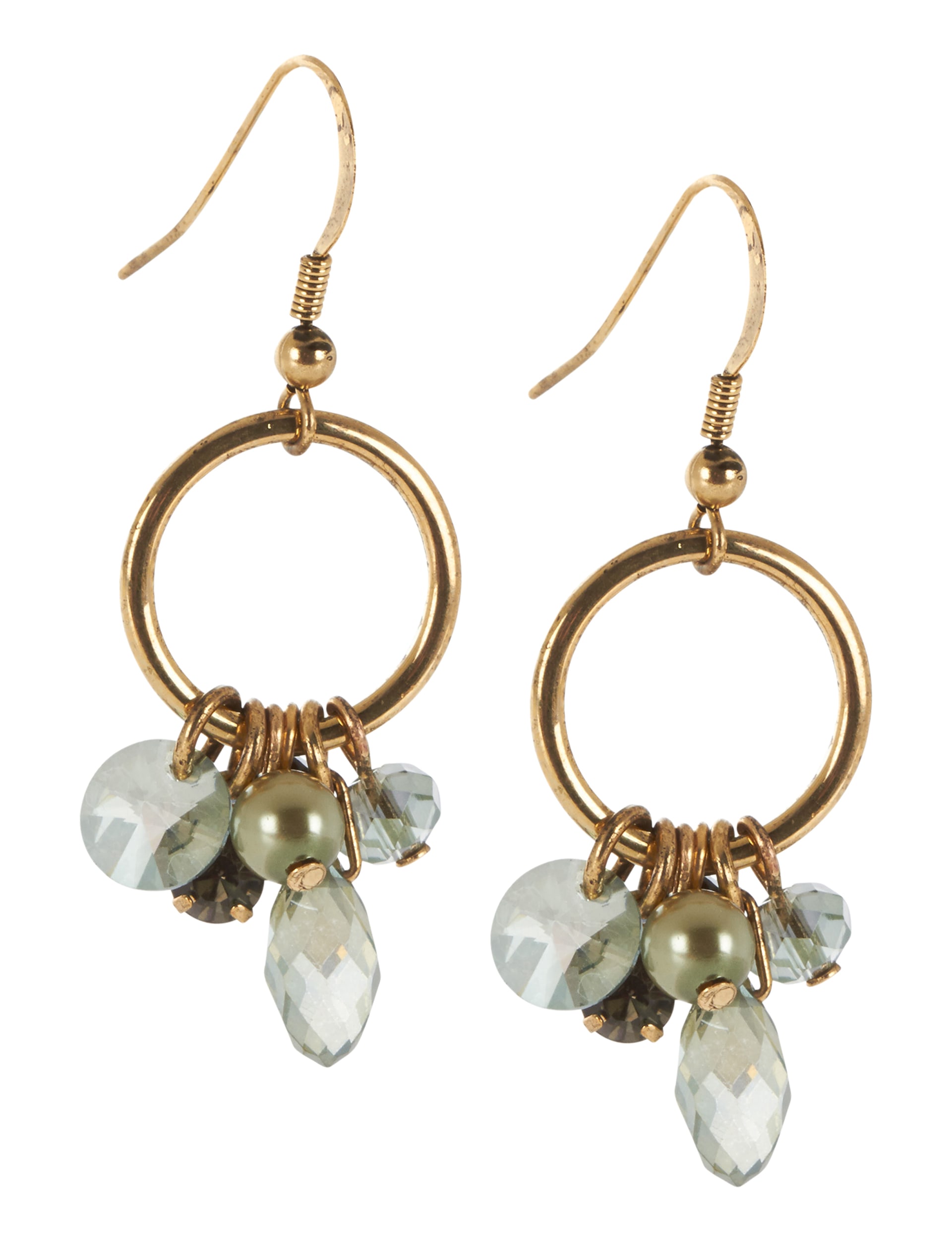 Pearl Effect & Facet Bead Drop Earrings Image 1 of 1
