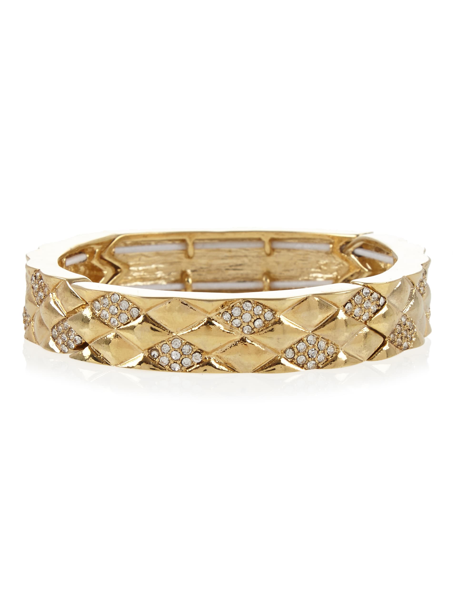 Gold Plated Segment Stretch Bracelet Image 1 of 1