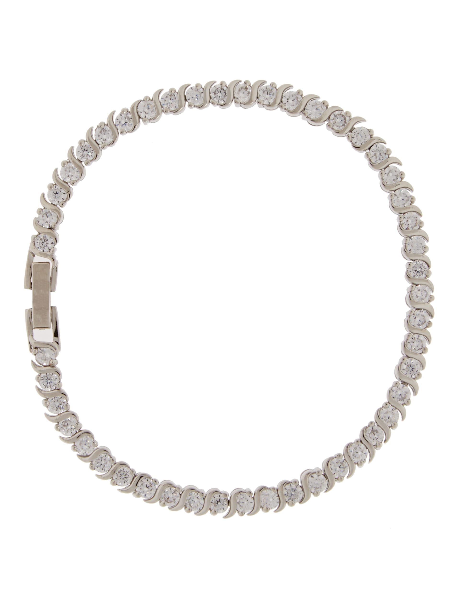 Platinum Plated Diamanté Bracelet Image 1 of 2