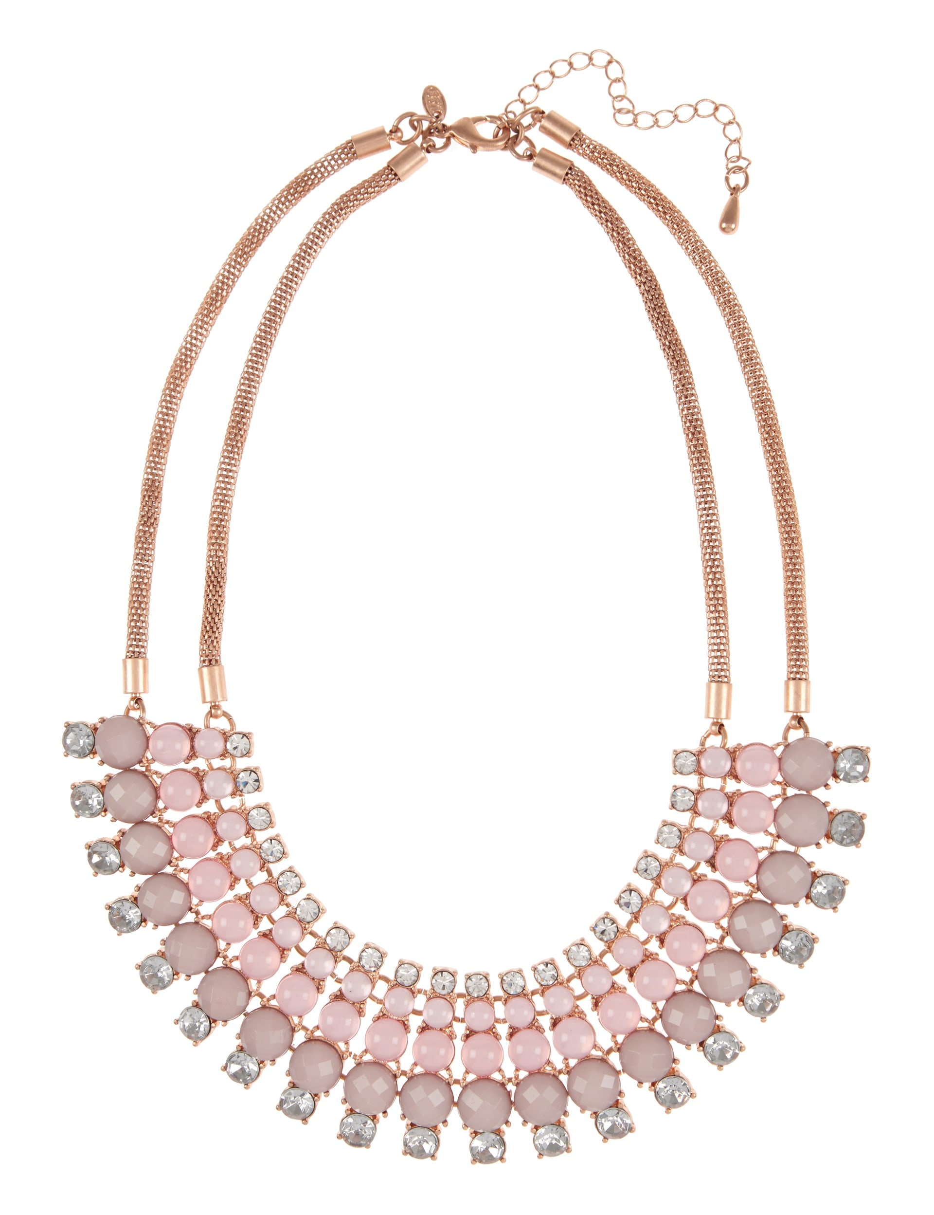 Round Multi-Faceted Bead & Diamanté Necklace Image 1 of 1