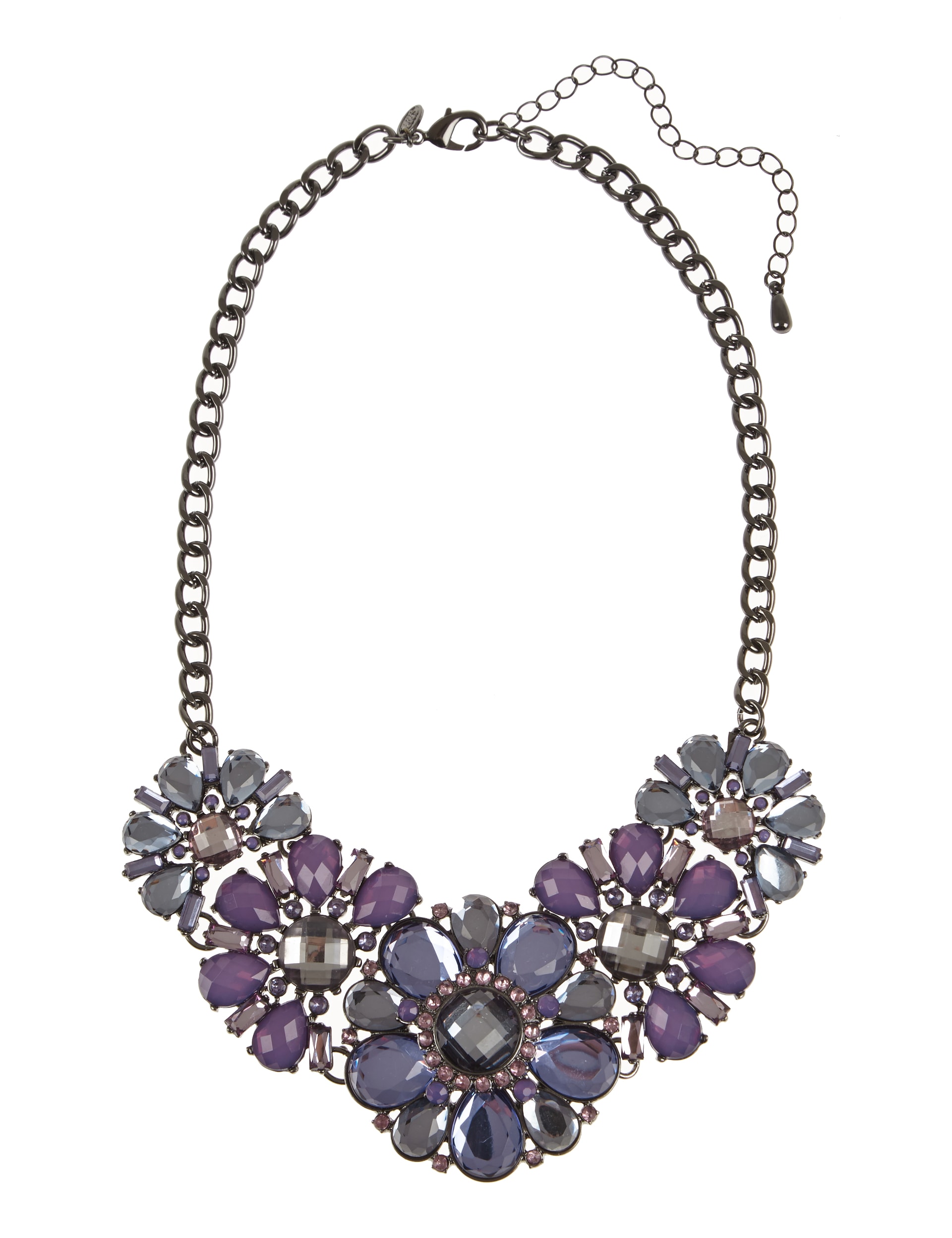 Diamanté Floral Necklace Image 1 of 1