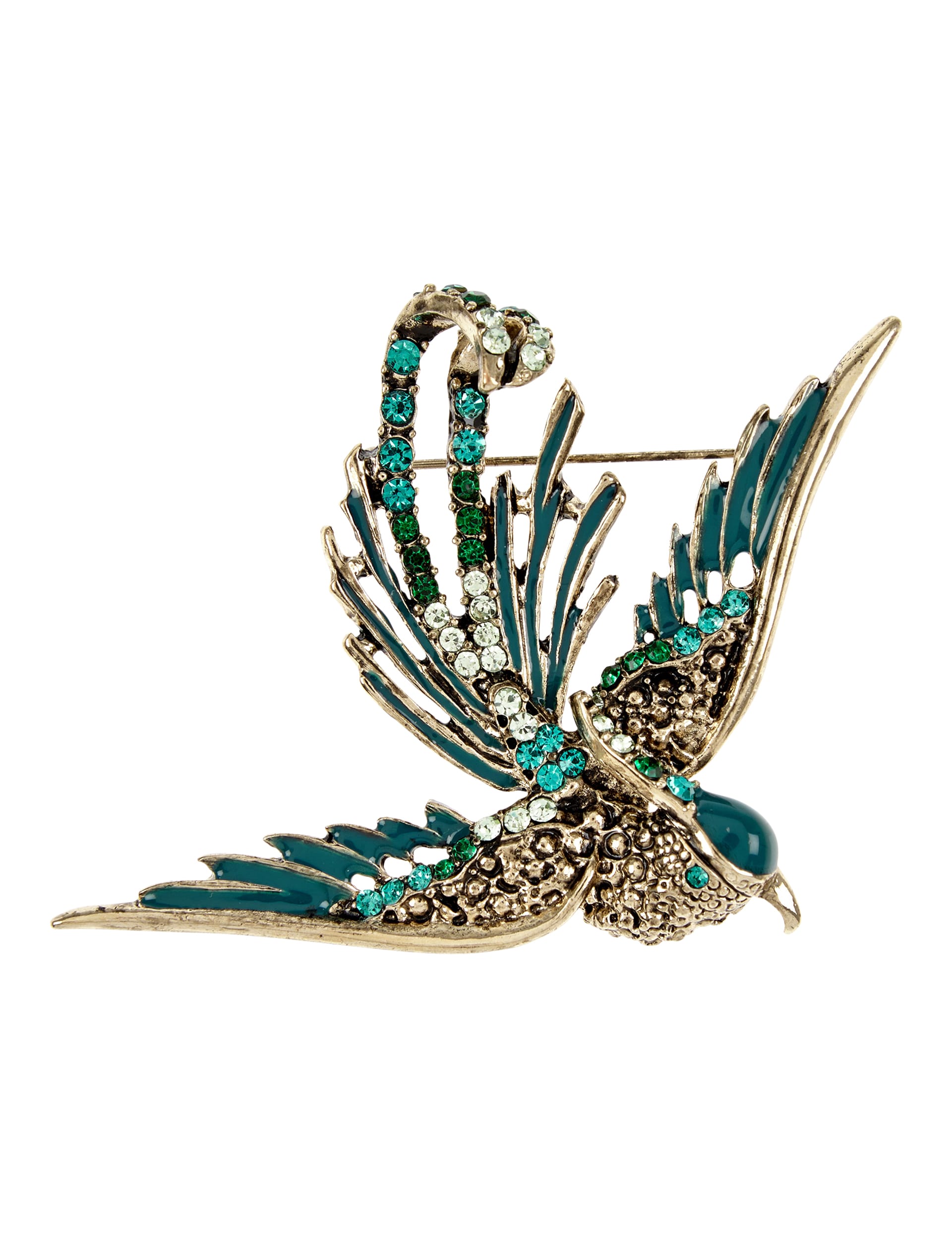 Diamanté Mocking Bird Brooch Image 1 of 2
