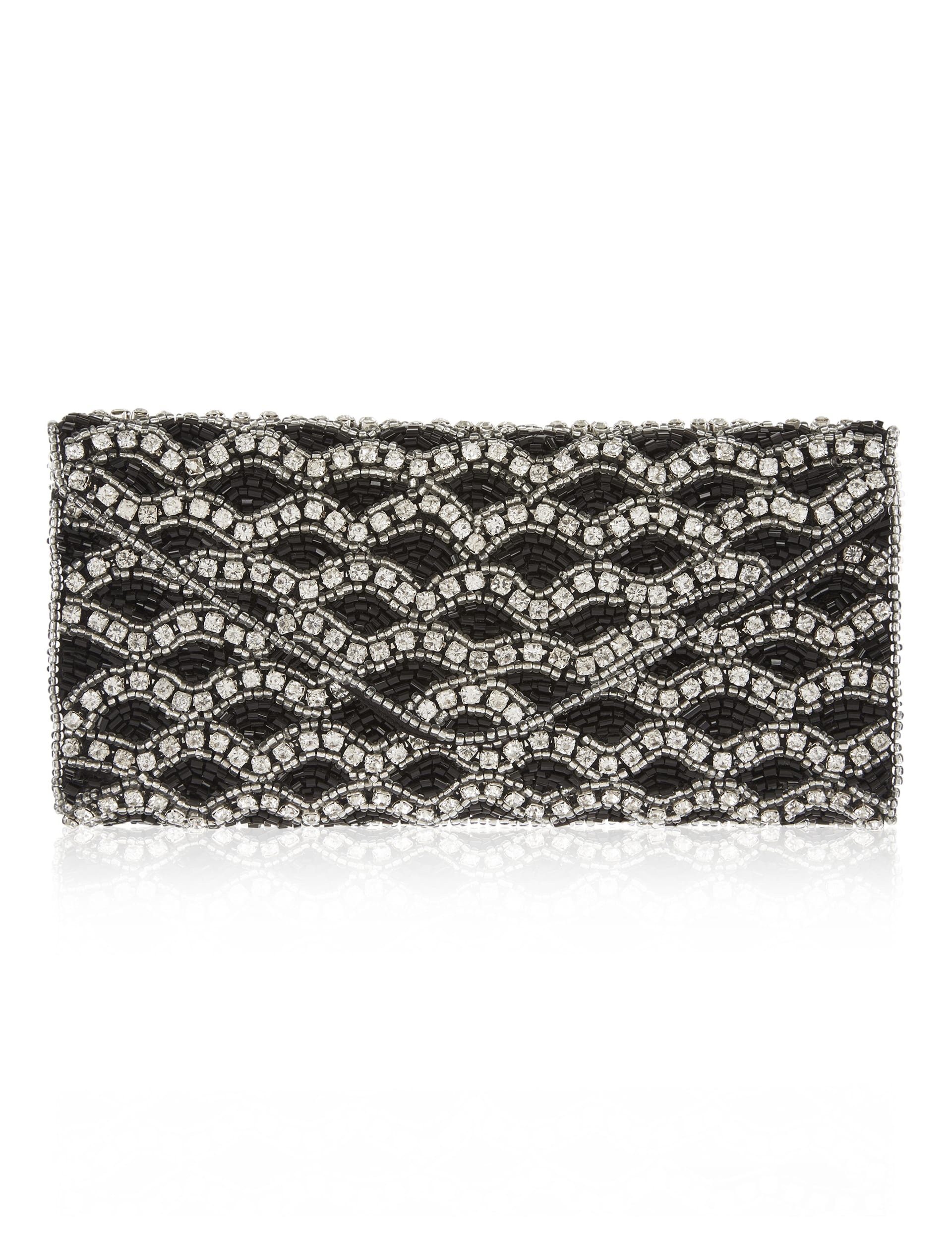 Scallop Bugle Bead Diamante Travel Wrap M S Collection M S