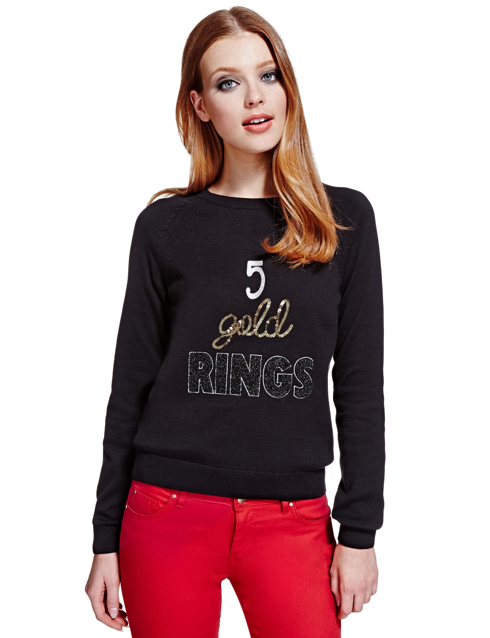 5 Gold Rings Christmas Jumper Image 2 of 4