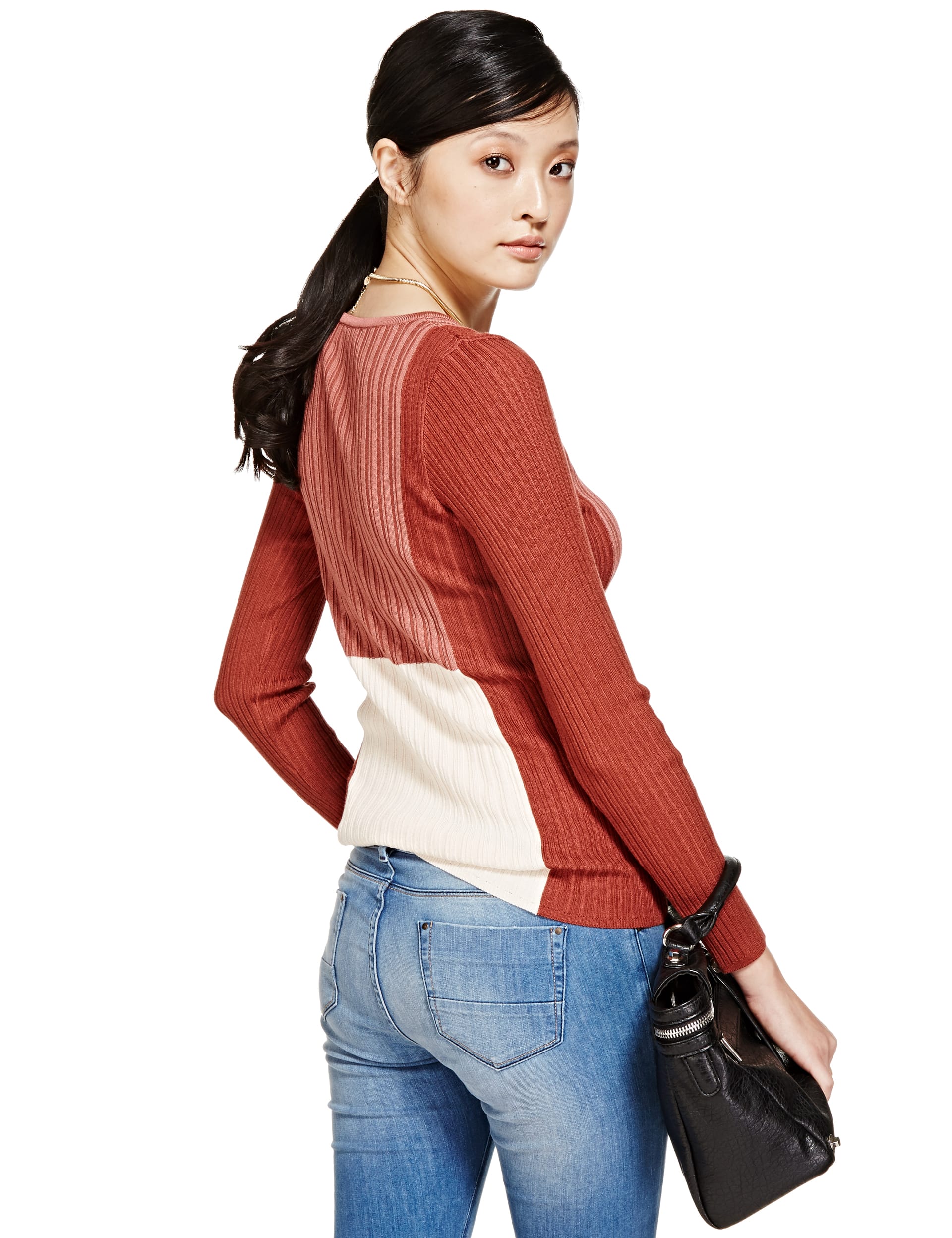 Colour Block Ribbed Jumper Image 2 of 4