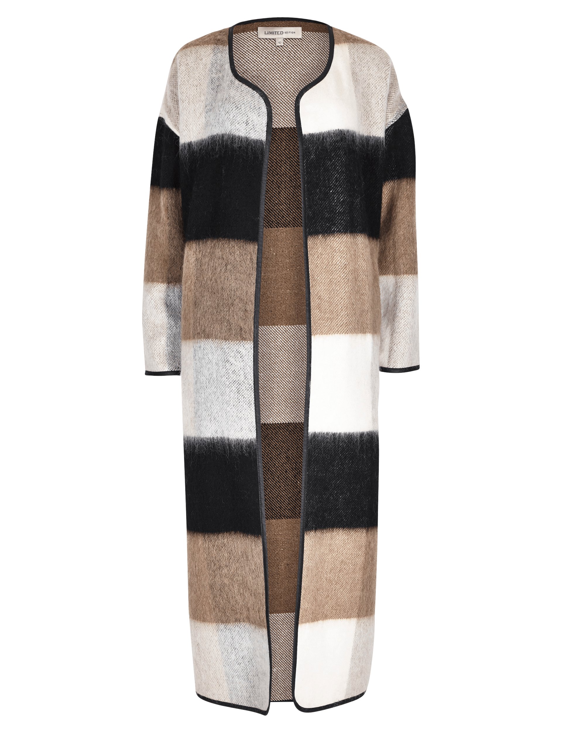 Longline Checked Blanket Coat with Wool Limited Edition M S