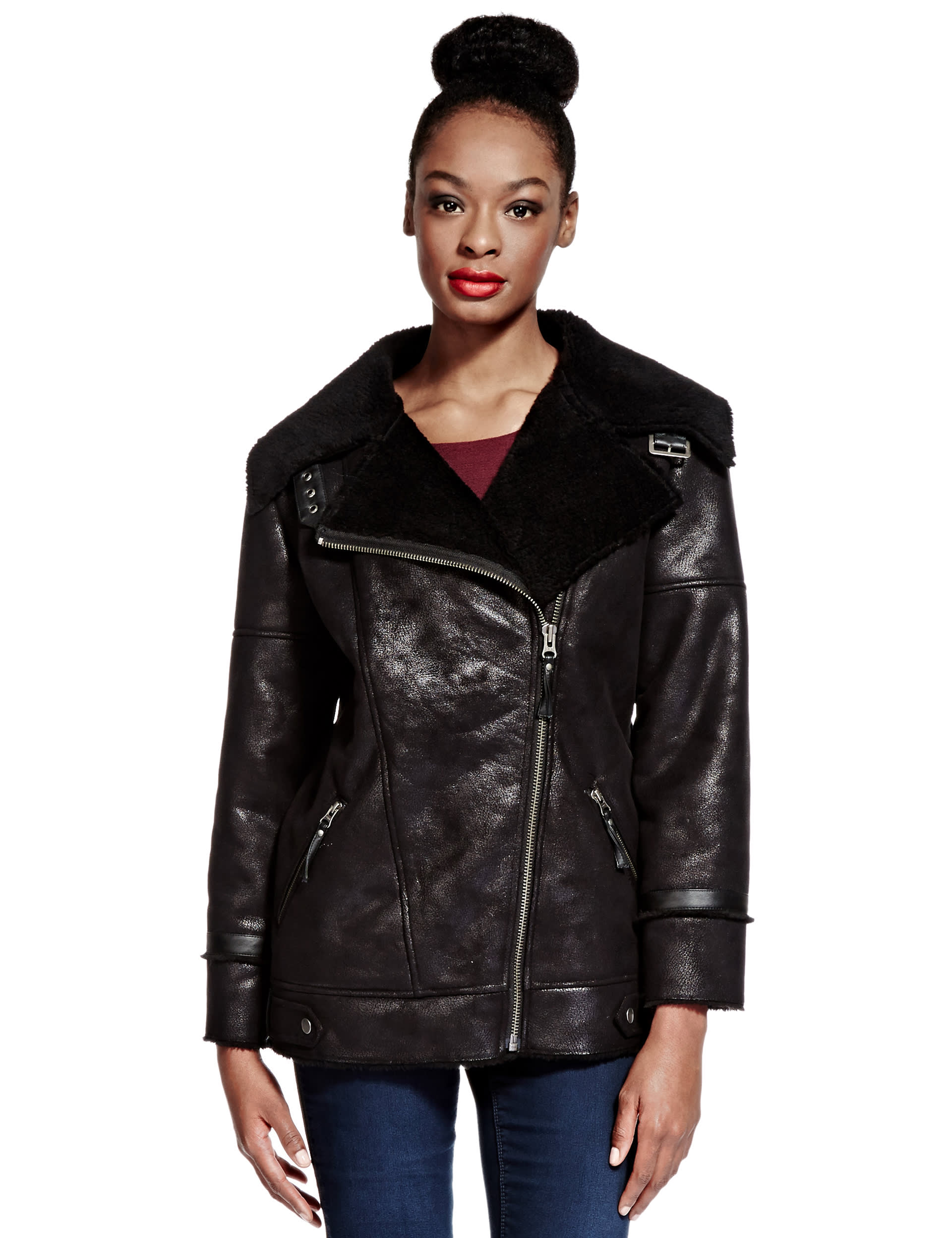 Faux Fur Aviator Jacket Limited Edition M S