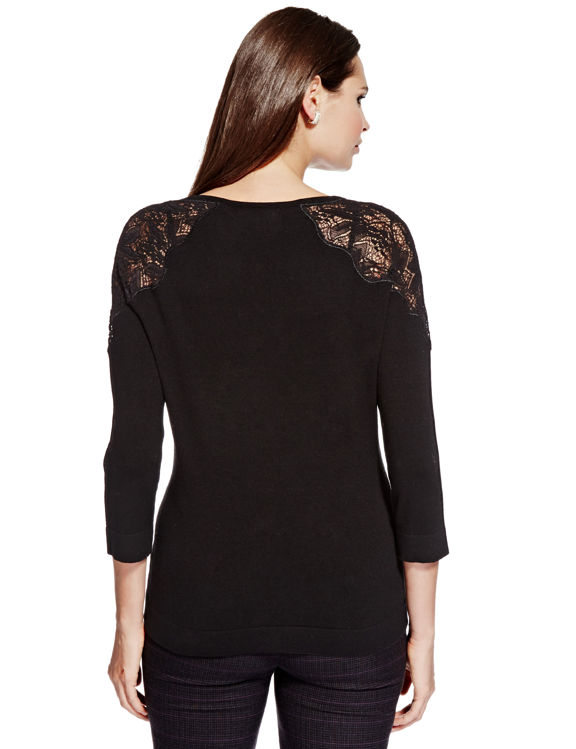 Shoulder Lace Jumper Per Una M S