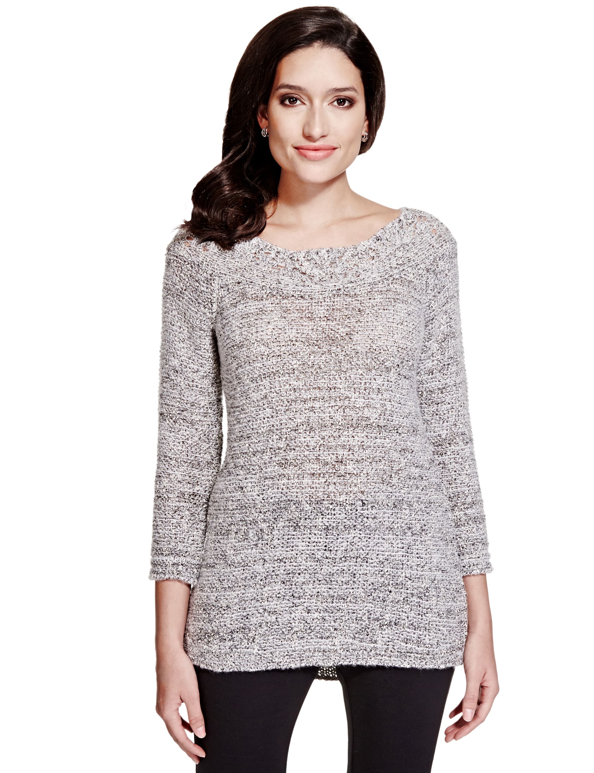 Cotton Rich Eliptical Hem Knitted Top Image 2 of 6