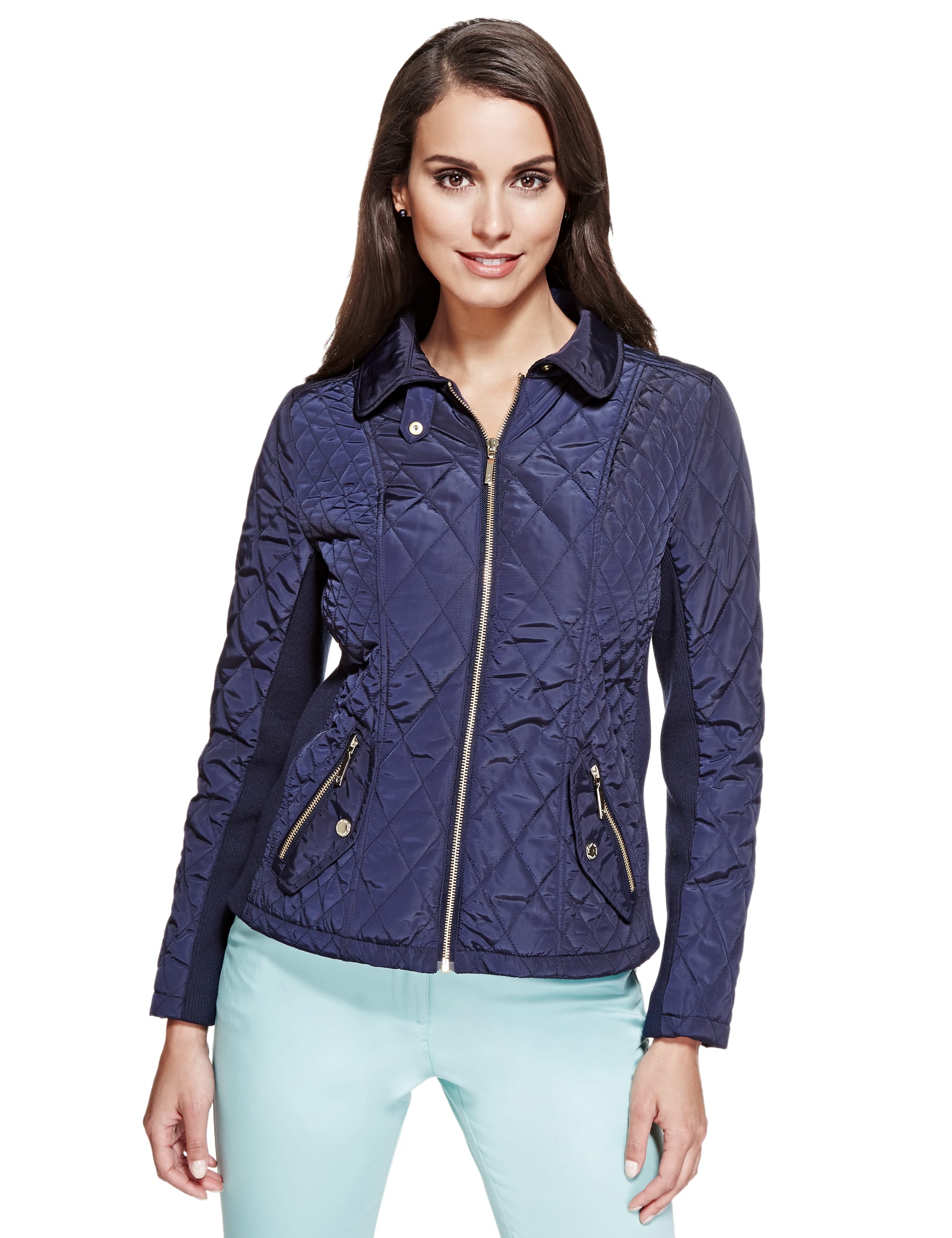 Quilted Padded Jacket with Stormwear Per Una M S