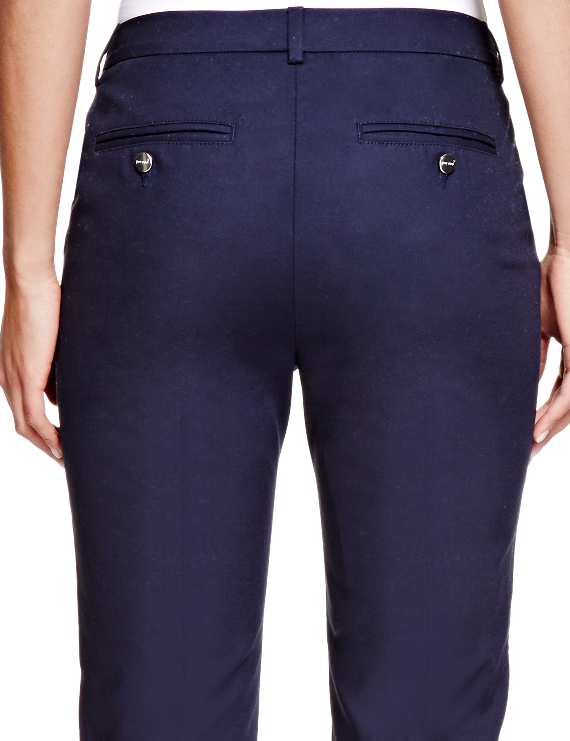 Roma Cotton Rich Ankle Grazer Trousers Image 2 of 6