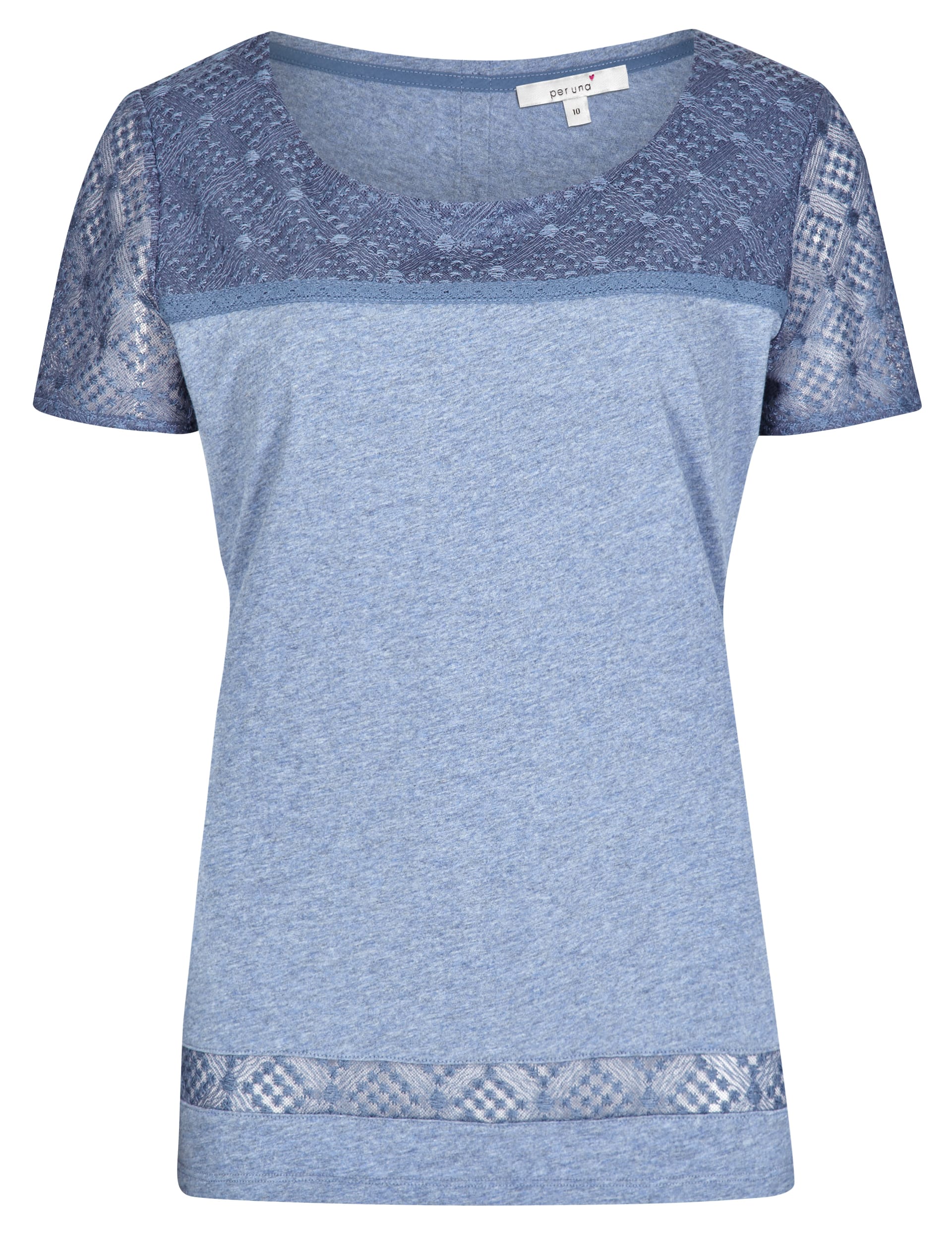 Pure Cotton Embroidered Yoke T-Shirt Image 2 of 6