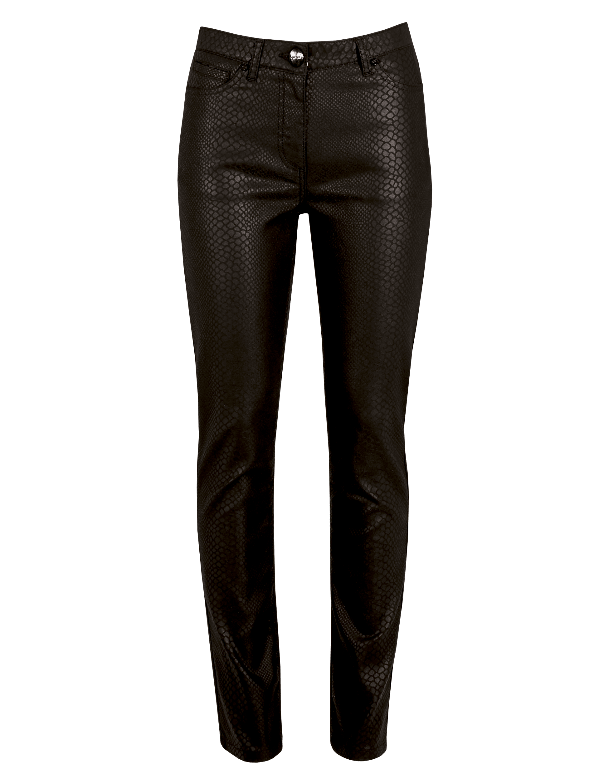 Roma Cotton Rich Faux Snakeskin Print Slim Leg Trousers Image 2 of 8