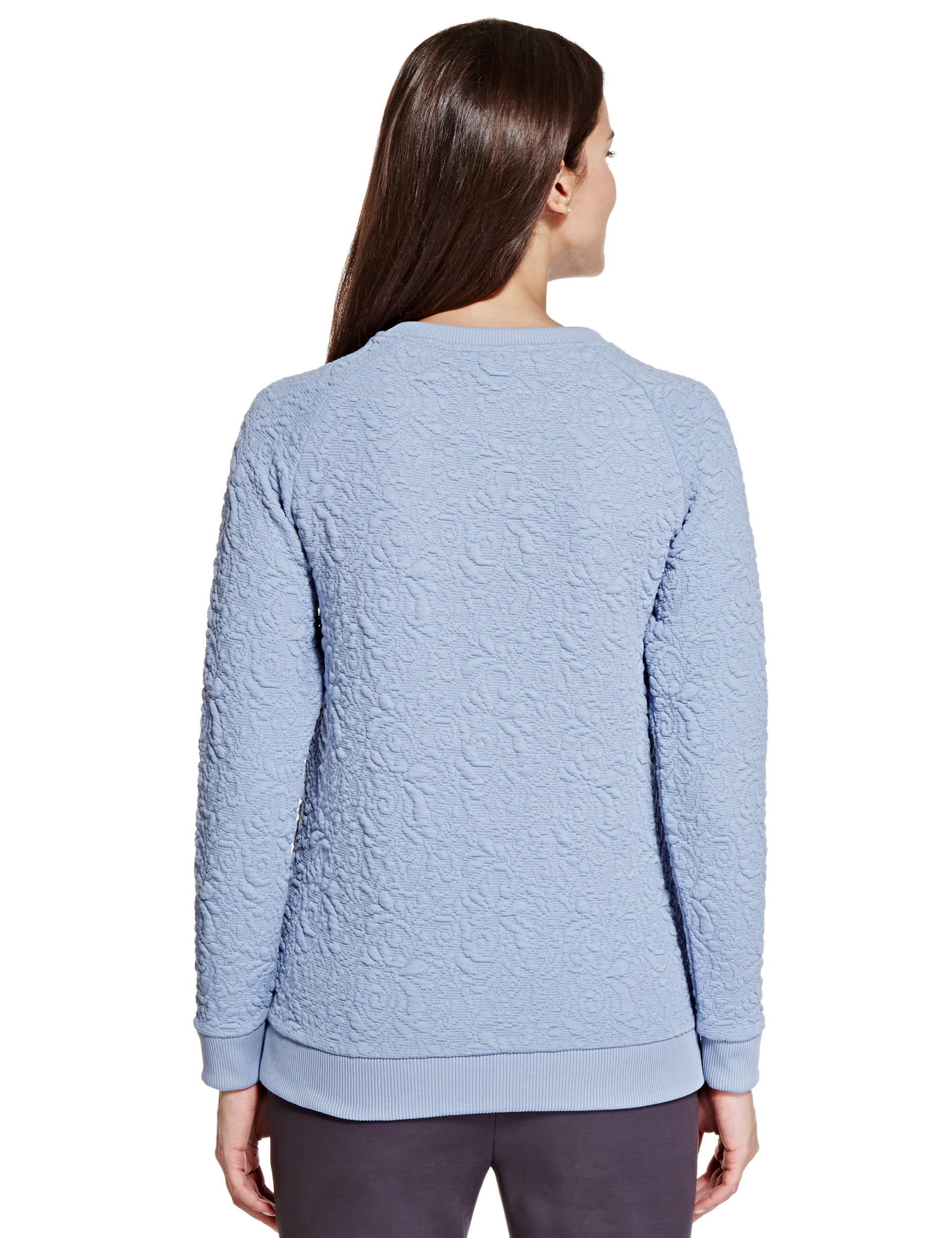 Floral Textured Sweat Top Image 2 of 4
