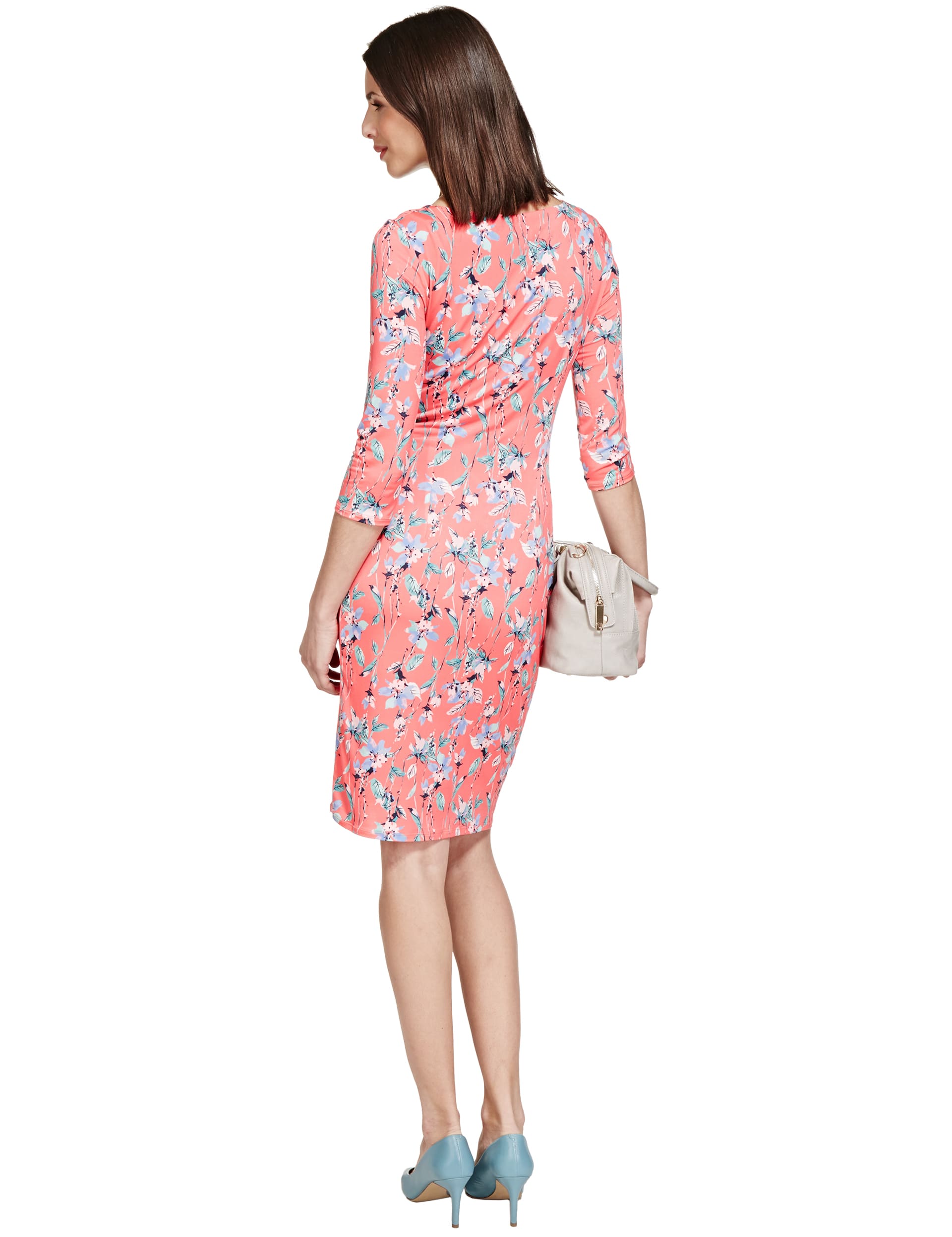 Floral Drape Shift Dress Image 2 of 4